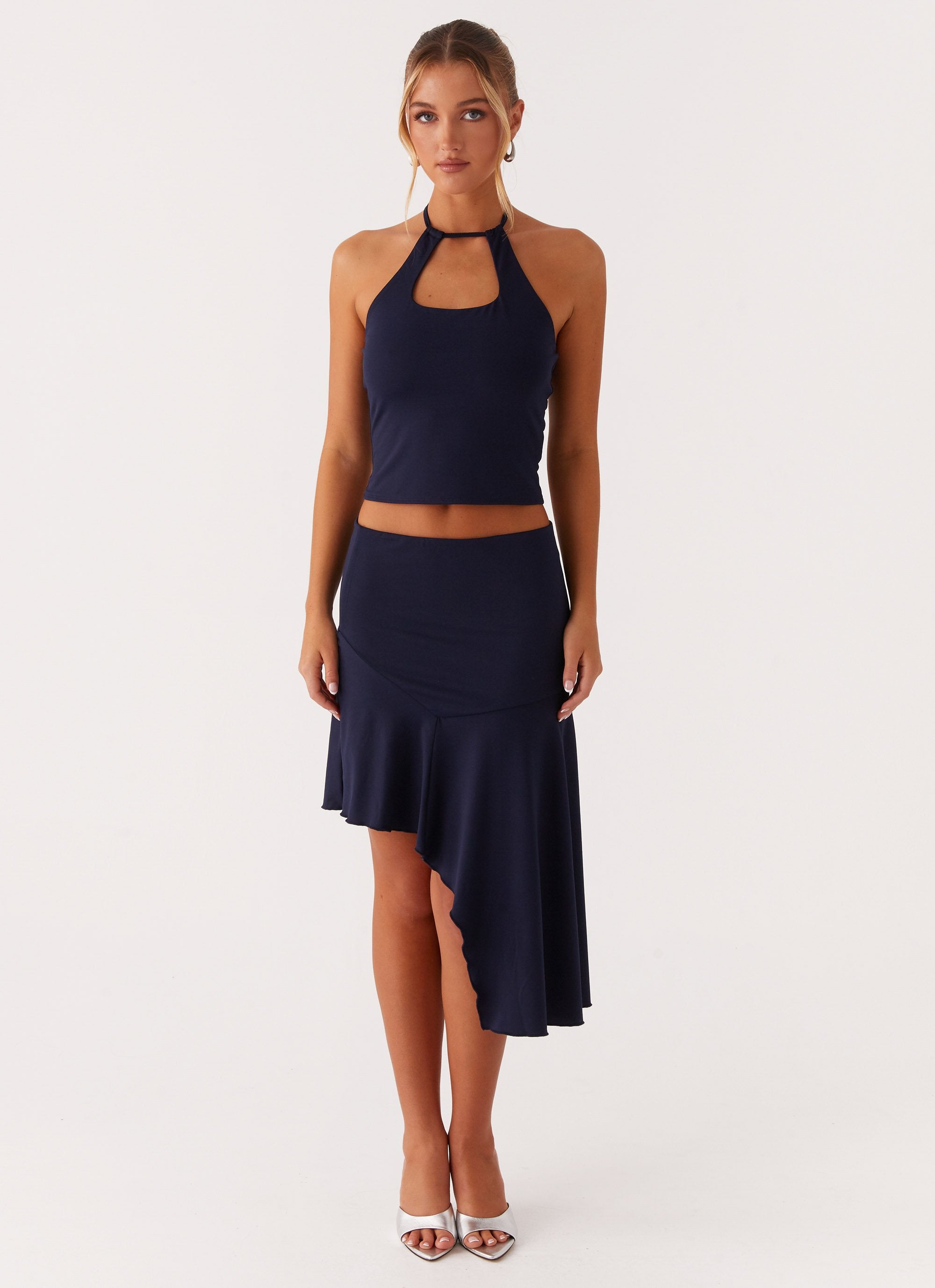 Paris Nights Halter Top - Navy