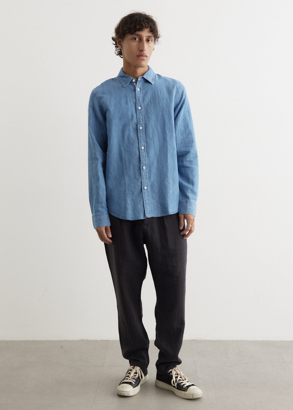 Finch Linen Denim Long Sleeve Shirt