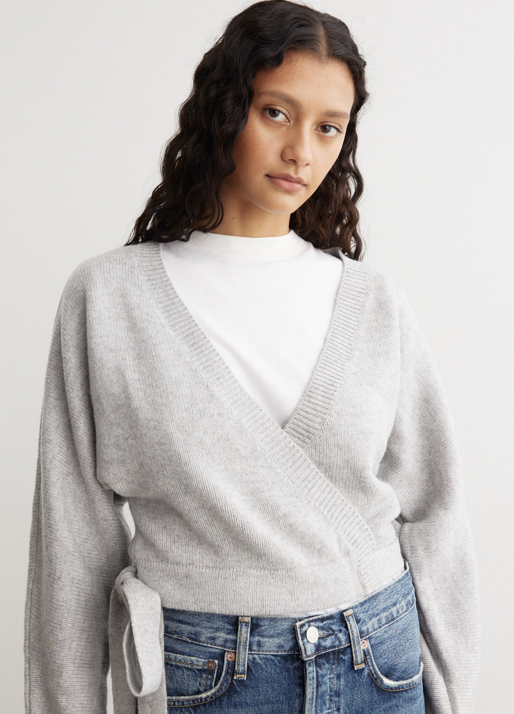 Wool Cashmere Wrap Cardigan