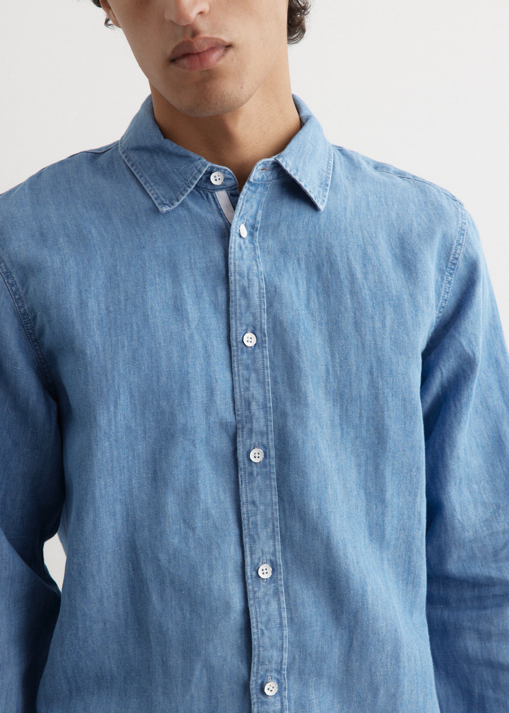 Finch Linen Denim Long Sleeve Shirt