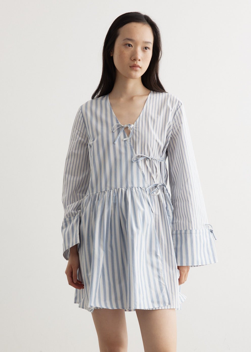 Stripe Mini Wrap Dress