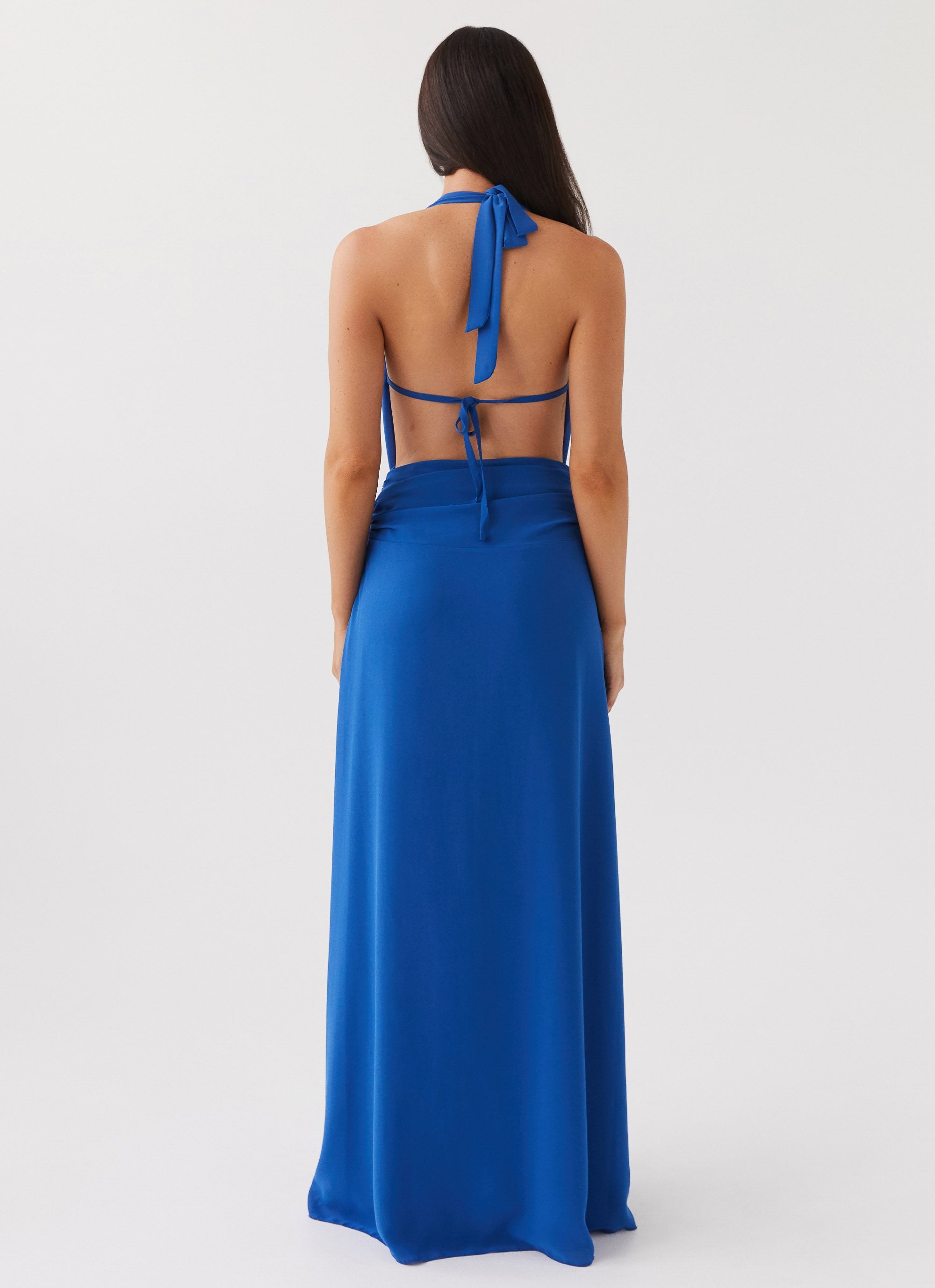 Elysia Chiffon Maxi Dress - Cobalt