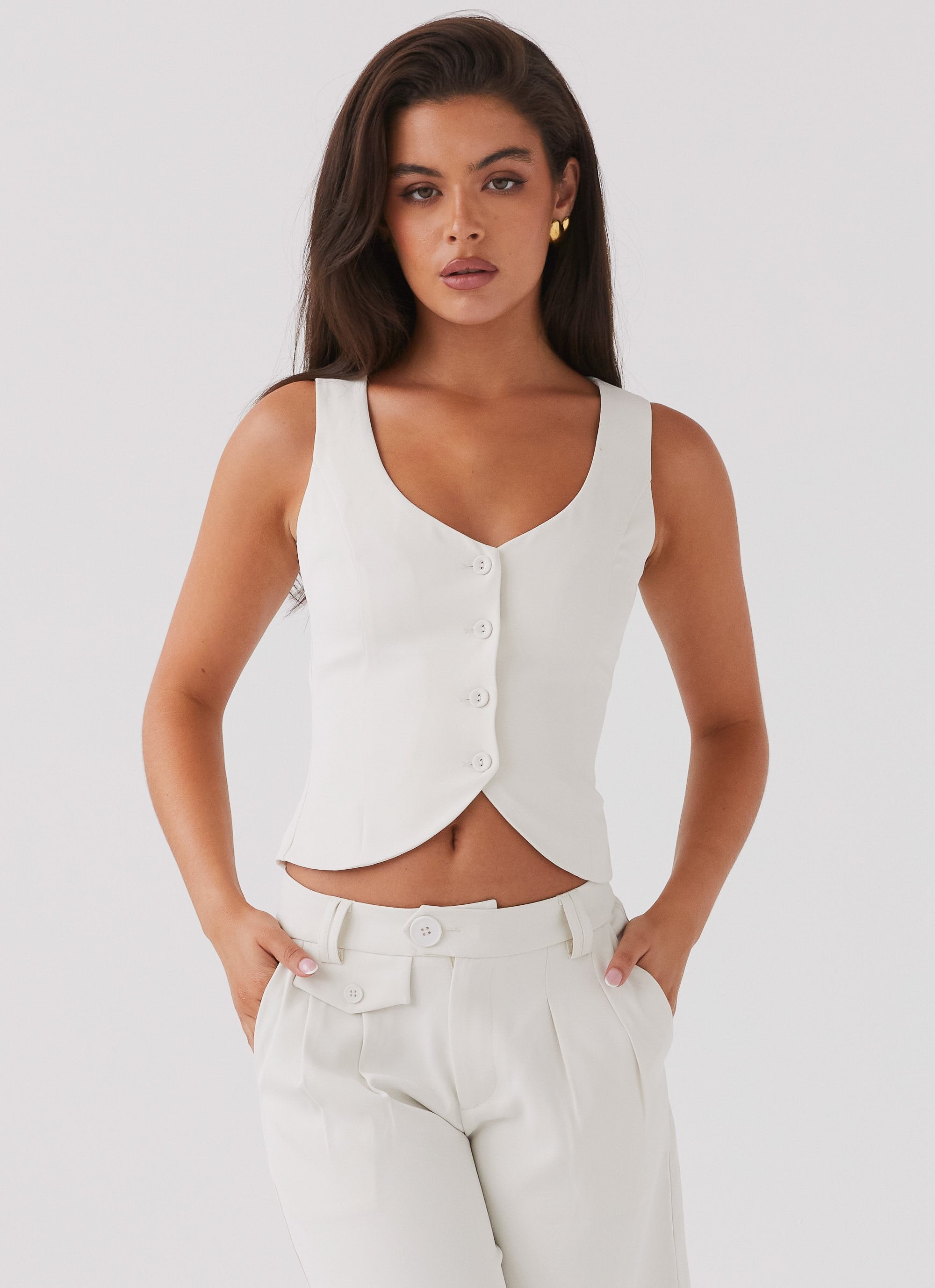 Tammy Suiting Vest - Ivory