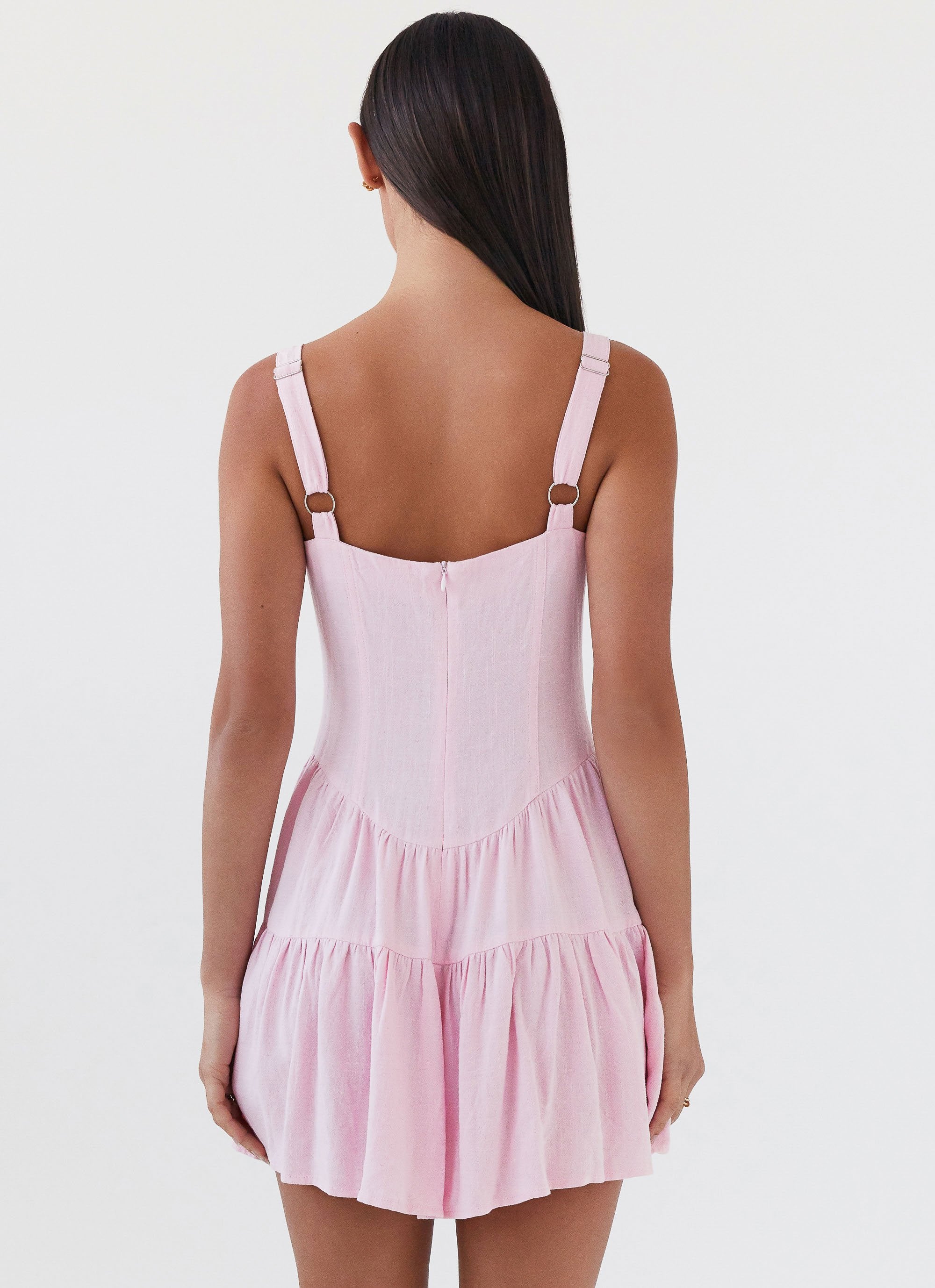 Lucie Linen Mini Dress - Pink