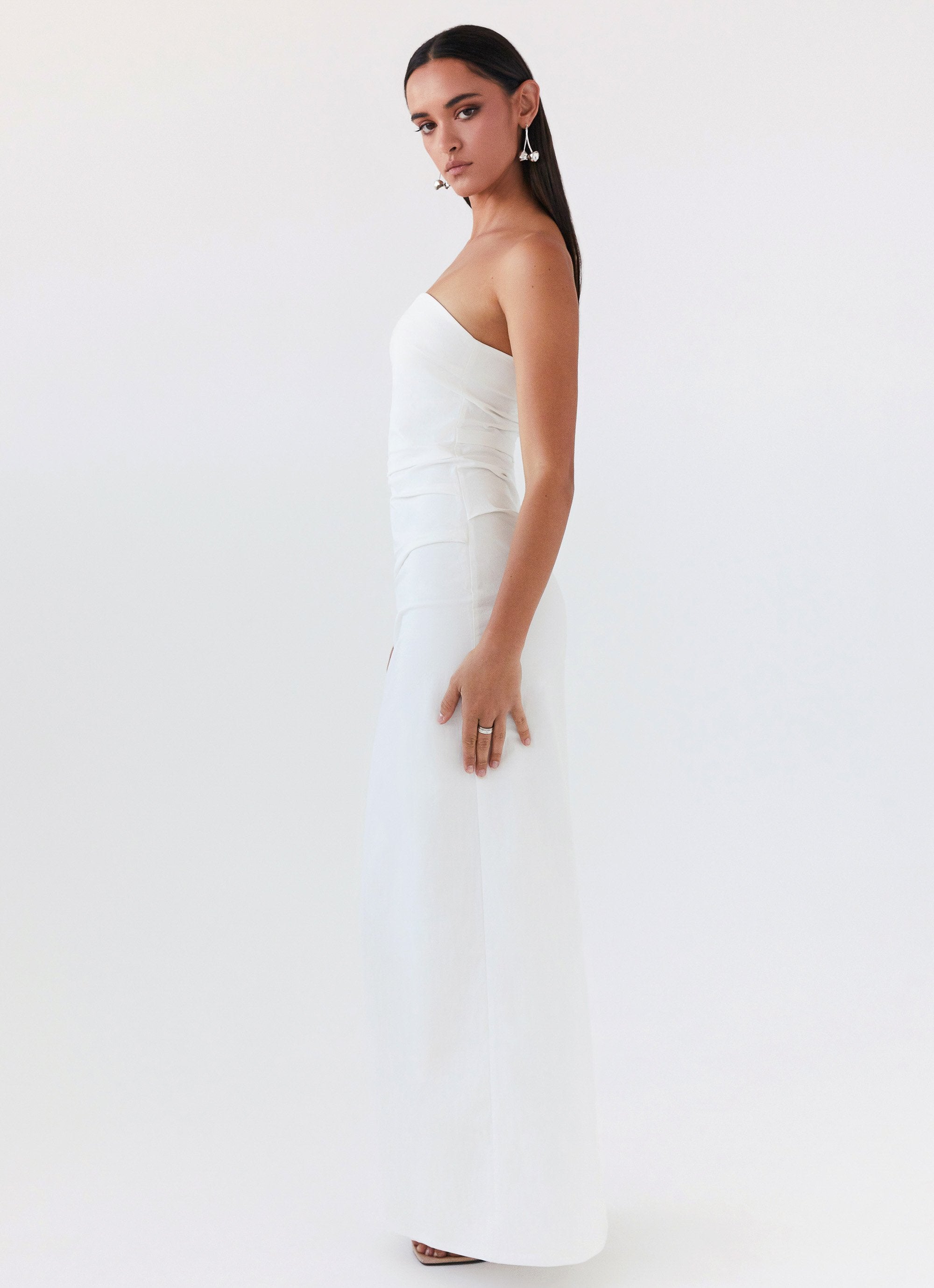 Danielle Strapless Maxi Dress - White