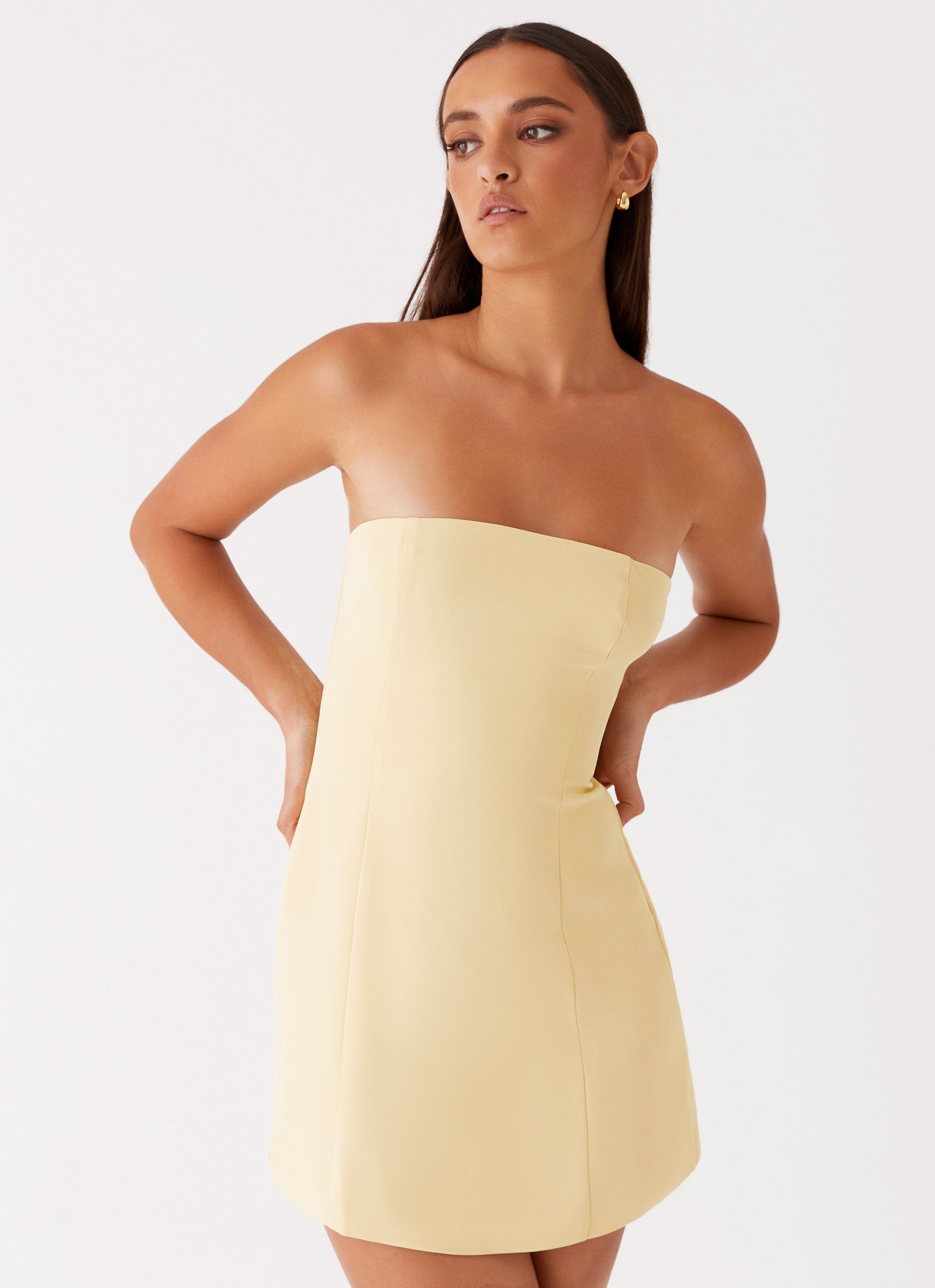 Ayanna Strapless Mini Dress - Yellow