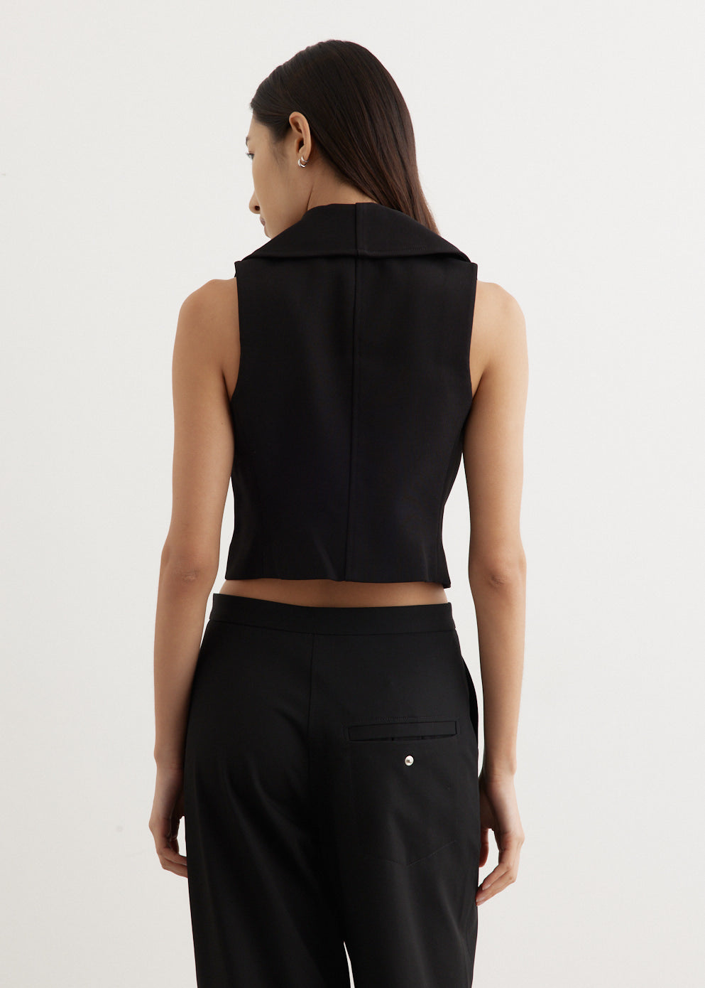 Bonded Crepe Zip Vest