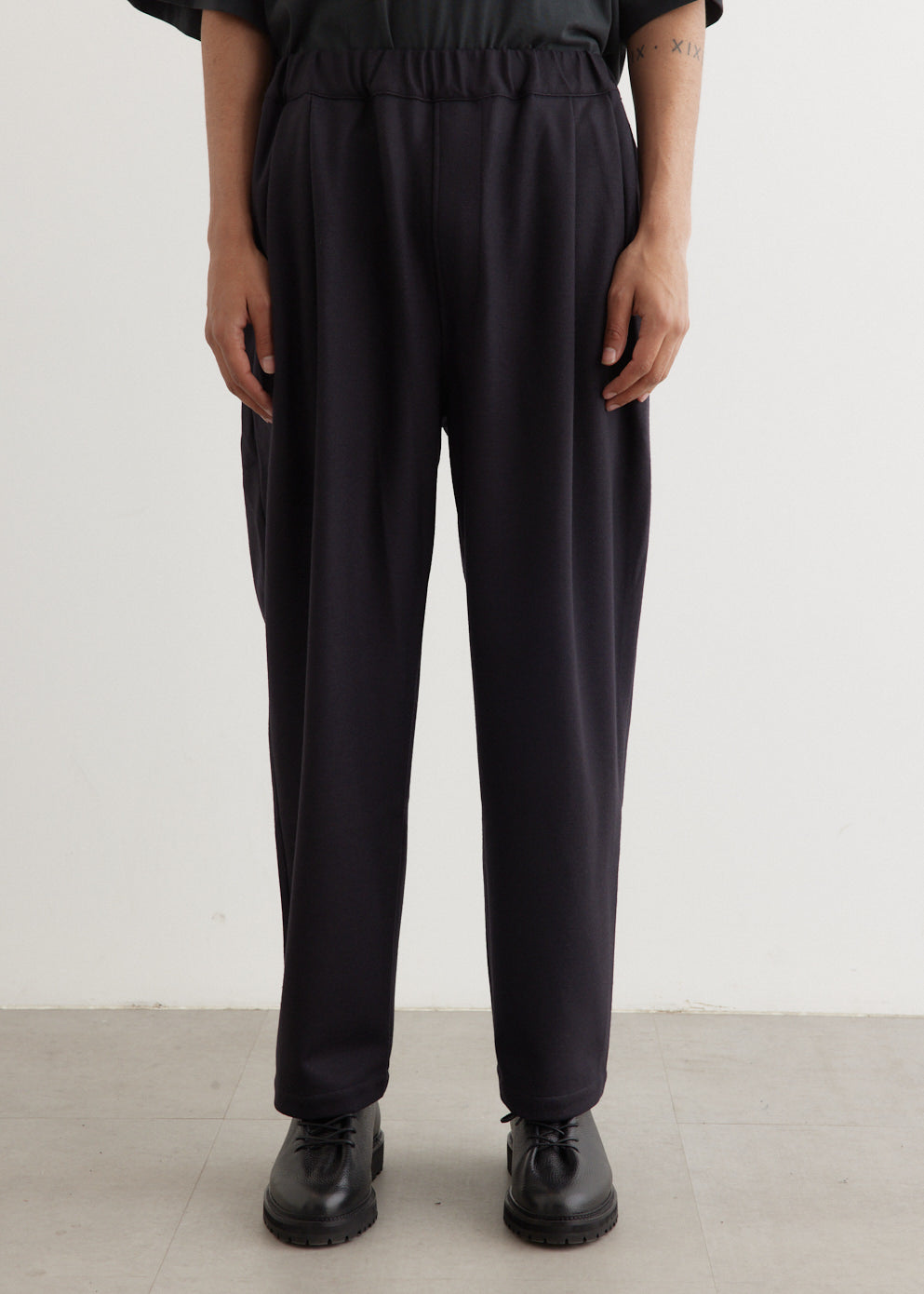 Wool Jersey Two Tuck Pants