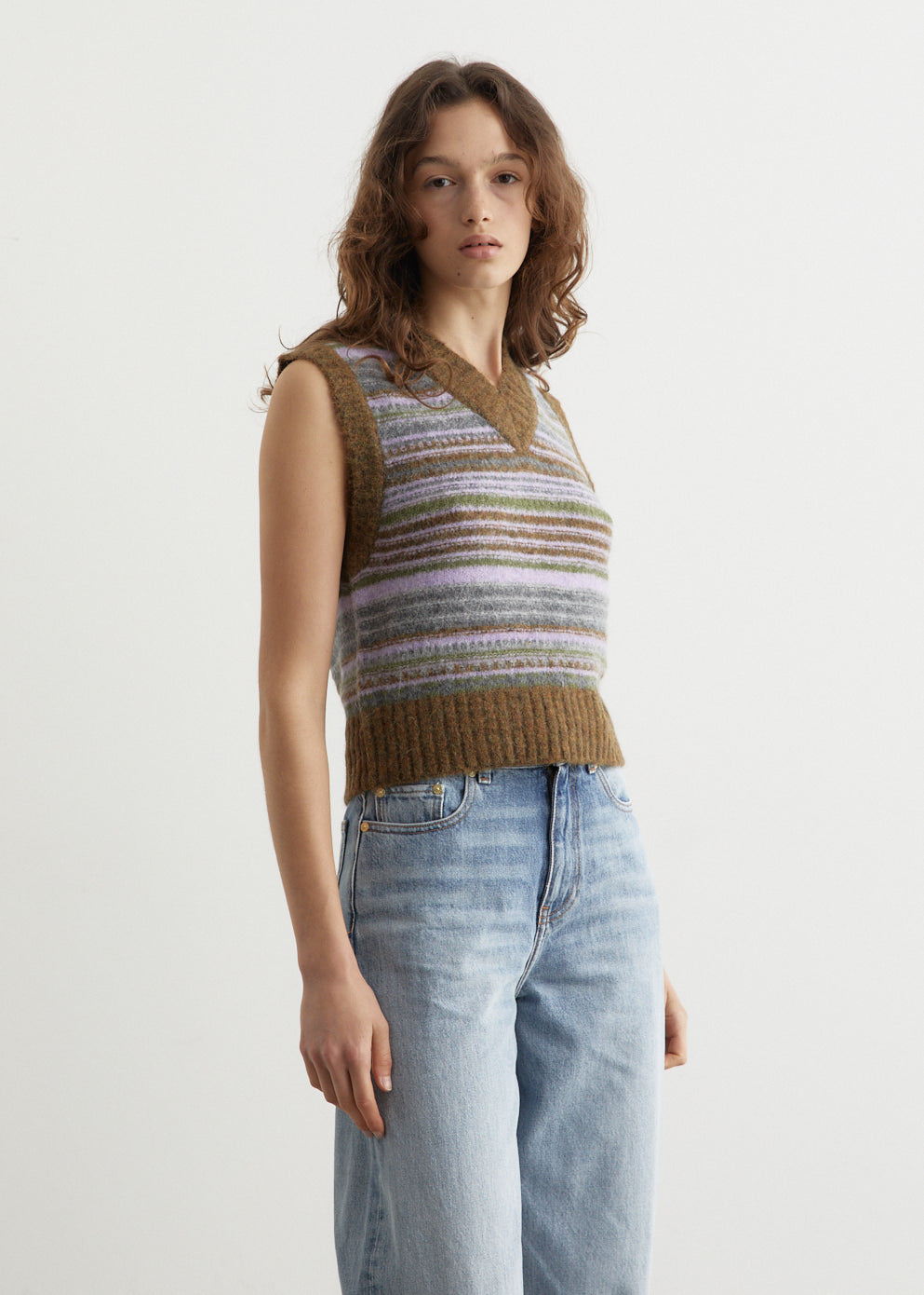 Soft Wool Stripe Vest