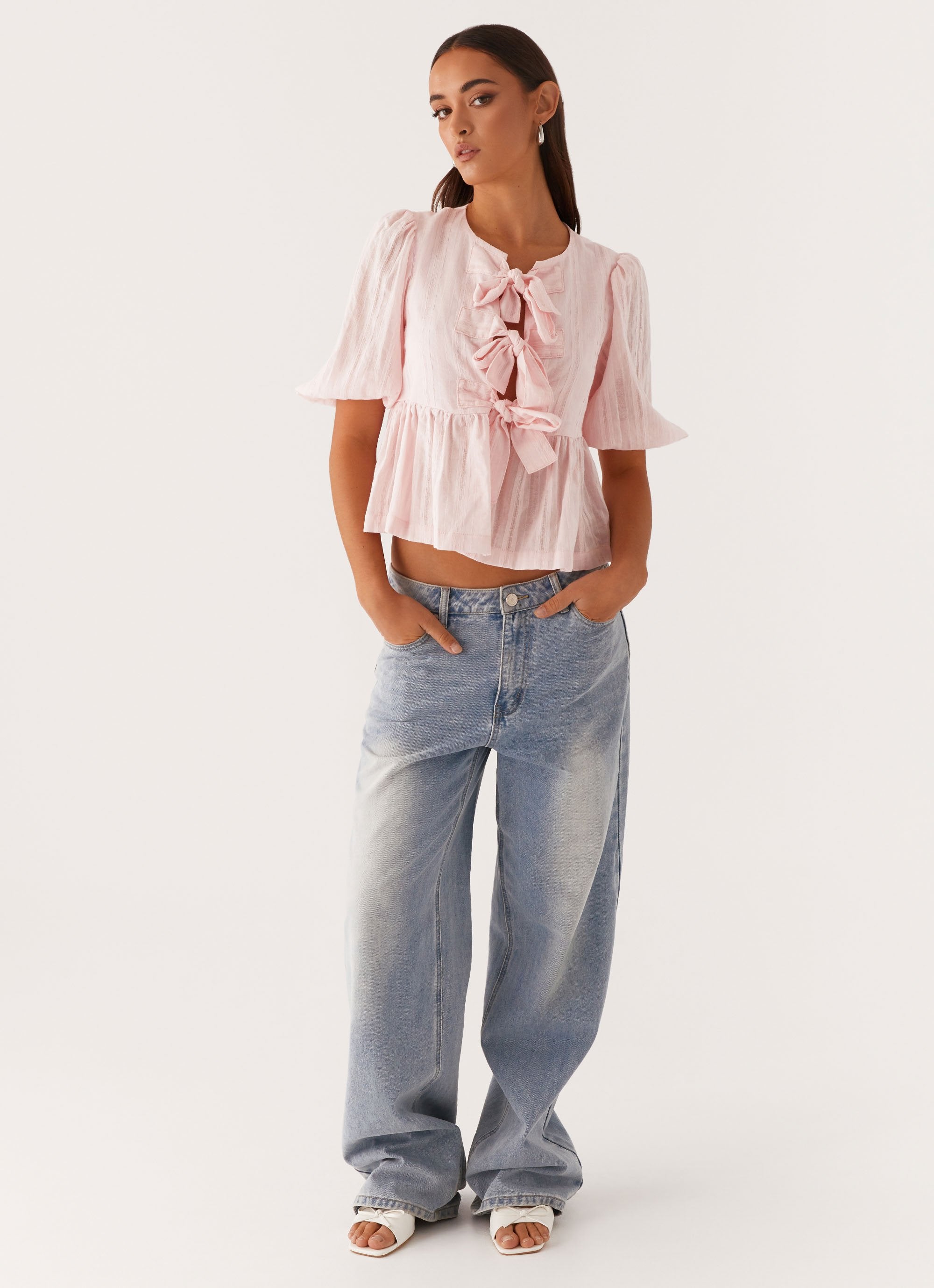 Western Wind Tie Top - Pink