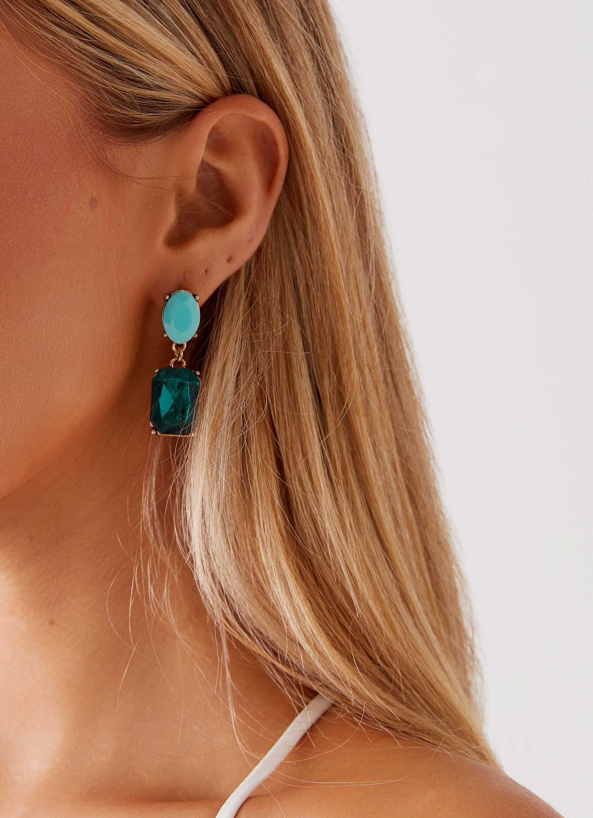 Under The Moonlight Earrings - Green