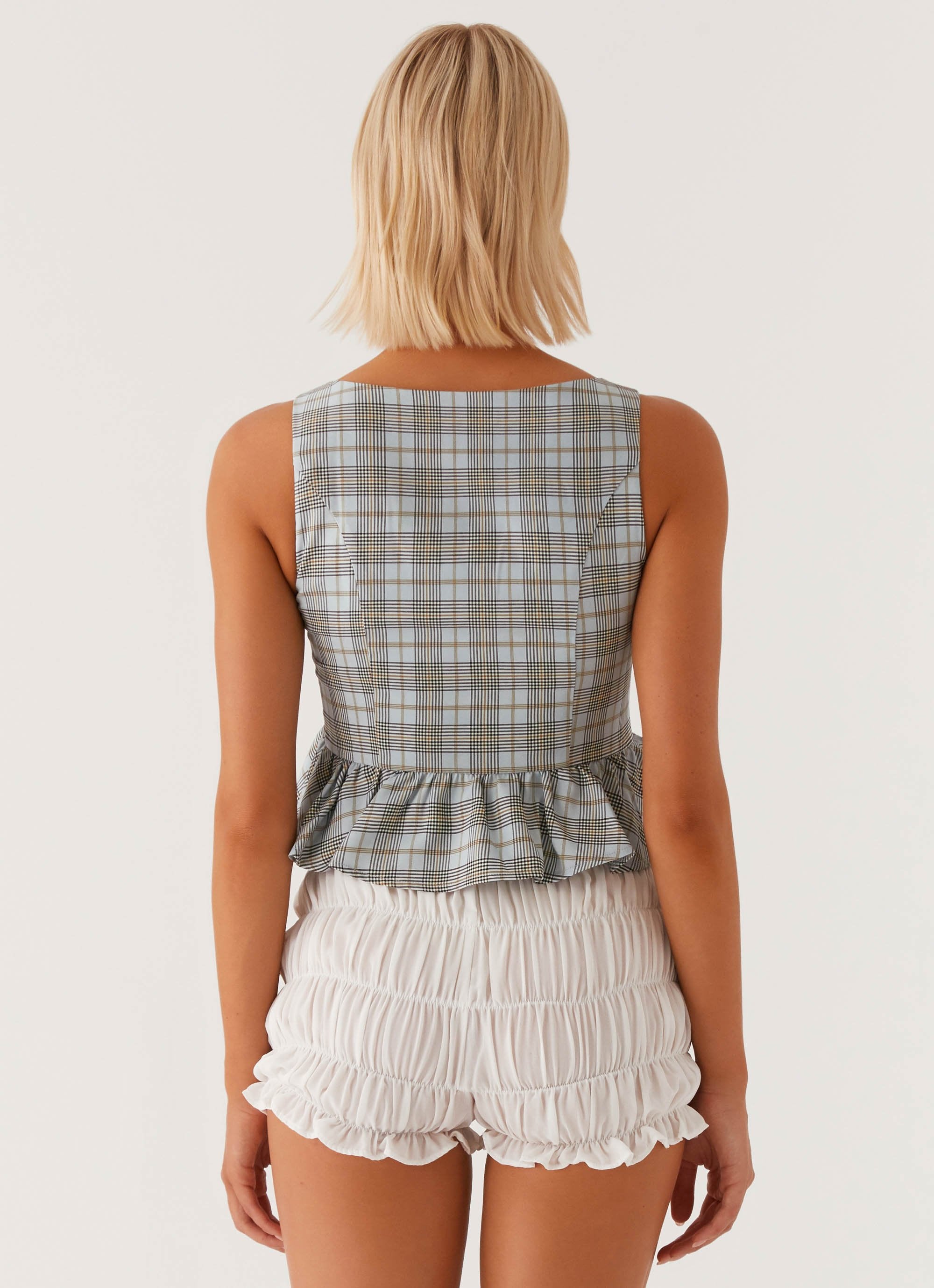 Romina Tie Top - Check