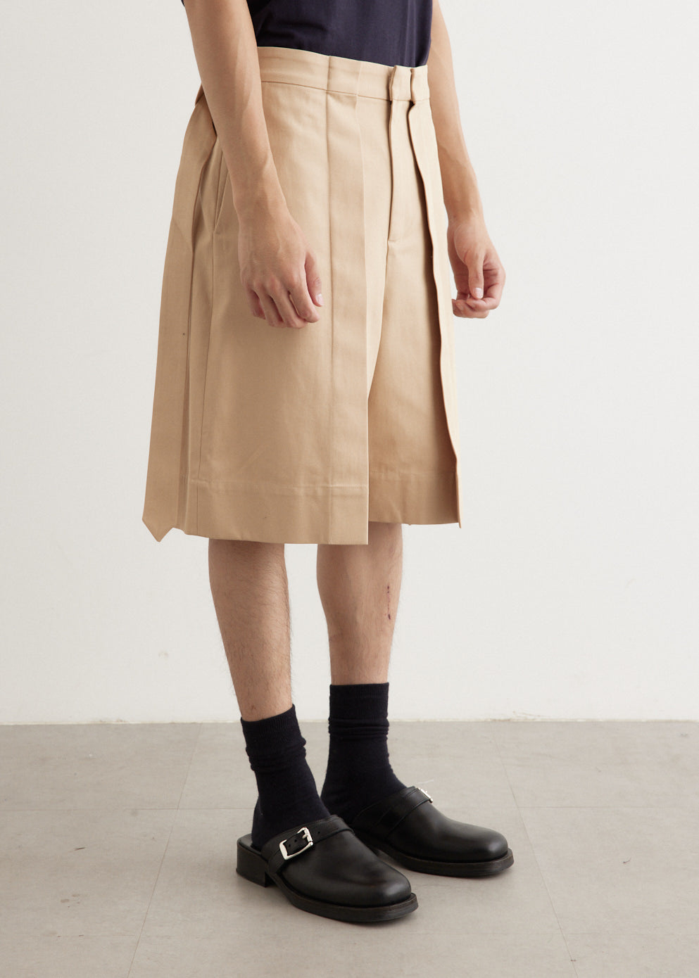 Folded Front Pleat Shorts