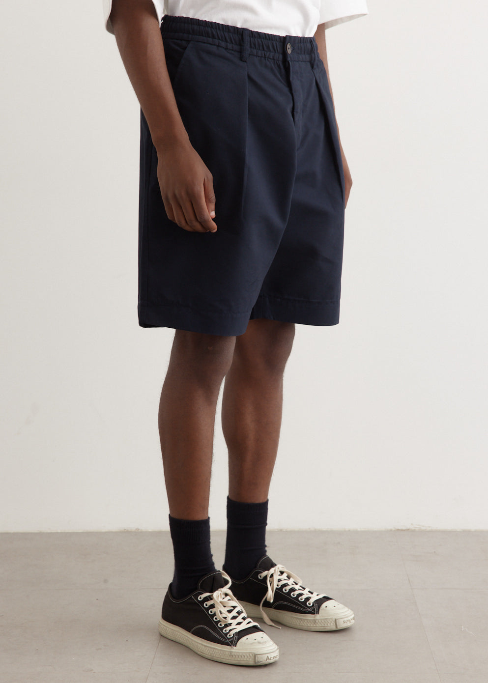 Pleated Track Shorts