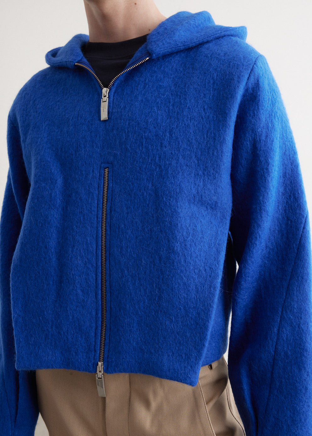 Boiled Wool Hooded Jacket