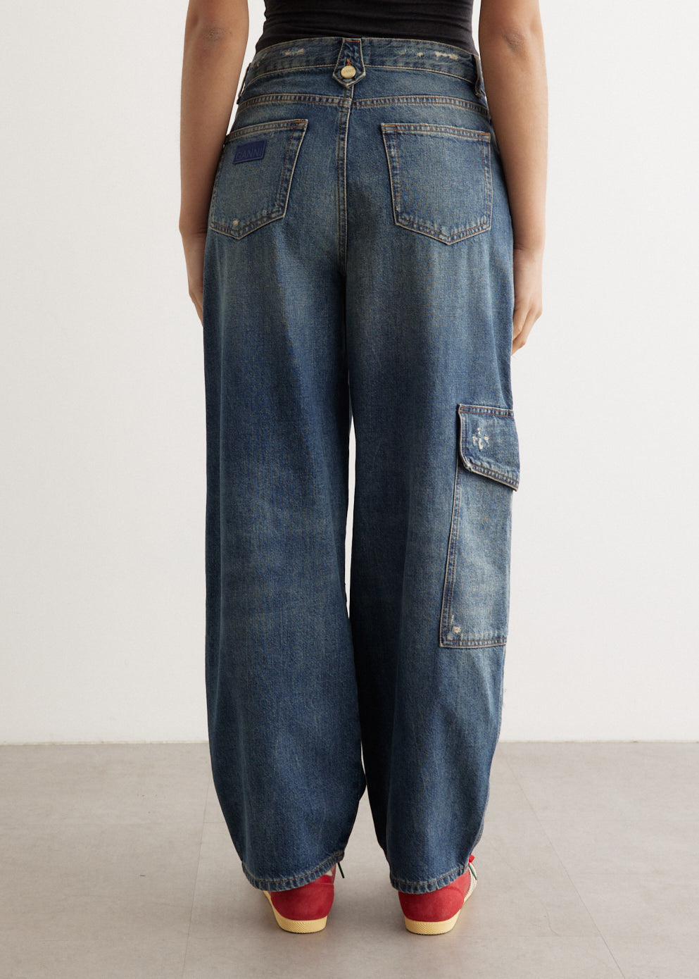 Heavy Washed Denim Carpenter Jeans