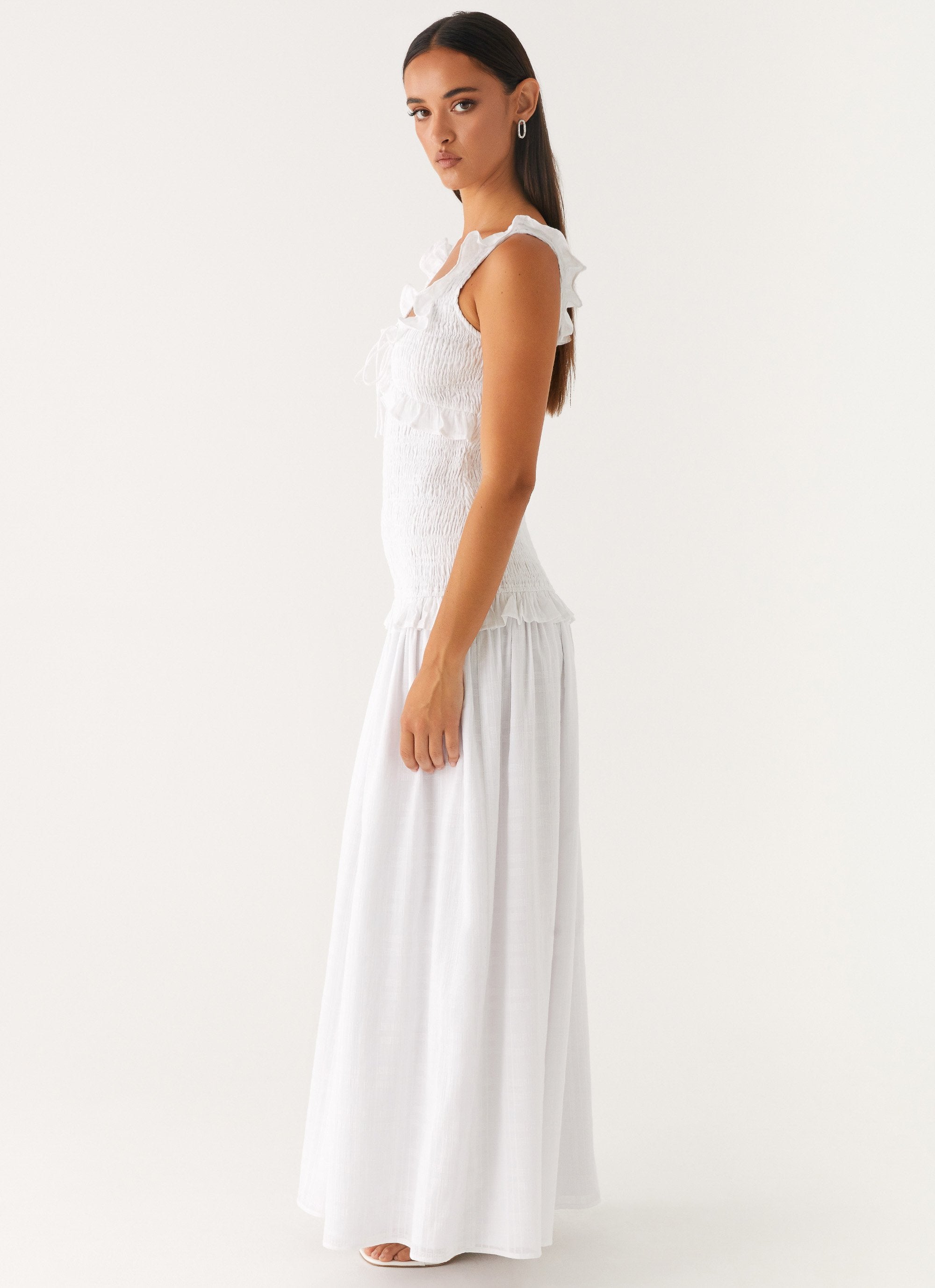 Westlyn Shirred Maxi Dress - White