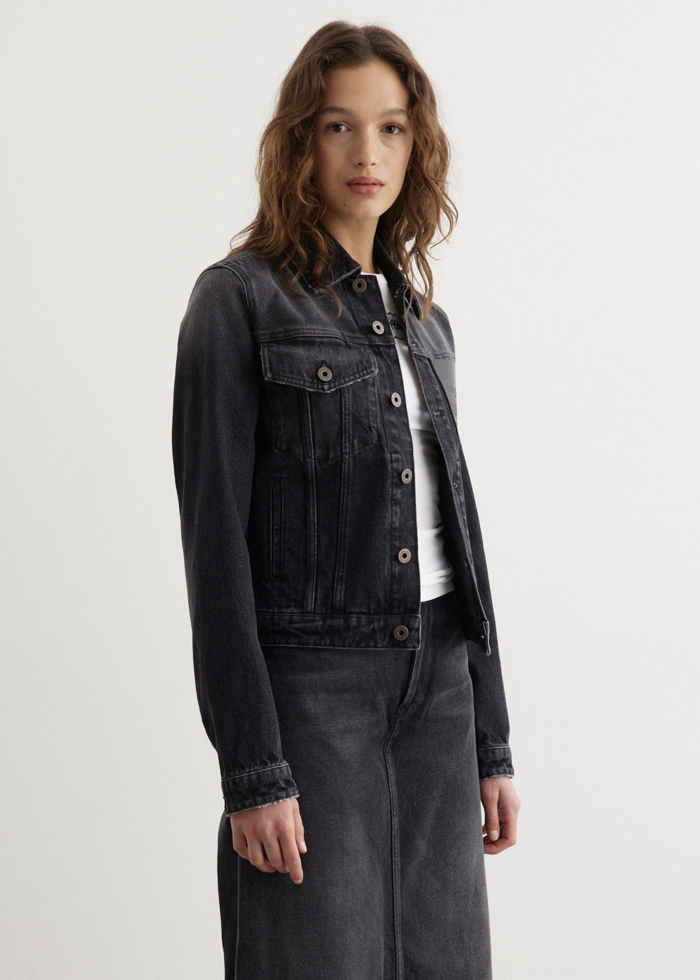 Denim Jacket With Leather Pocket