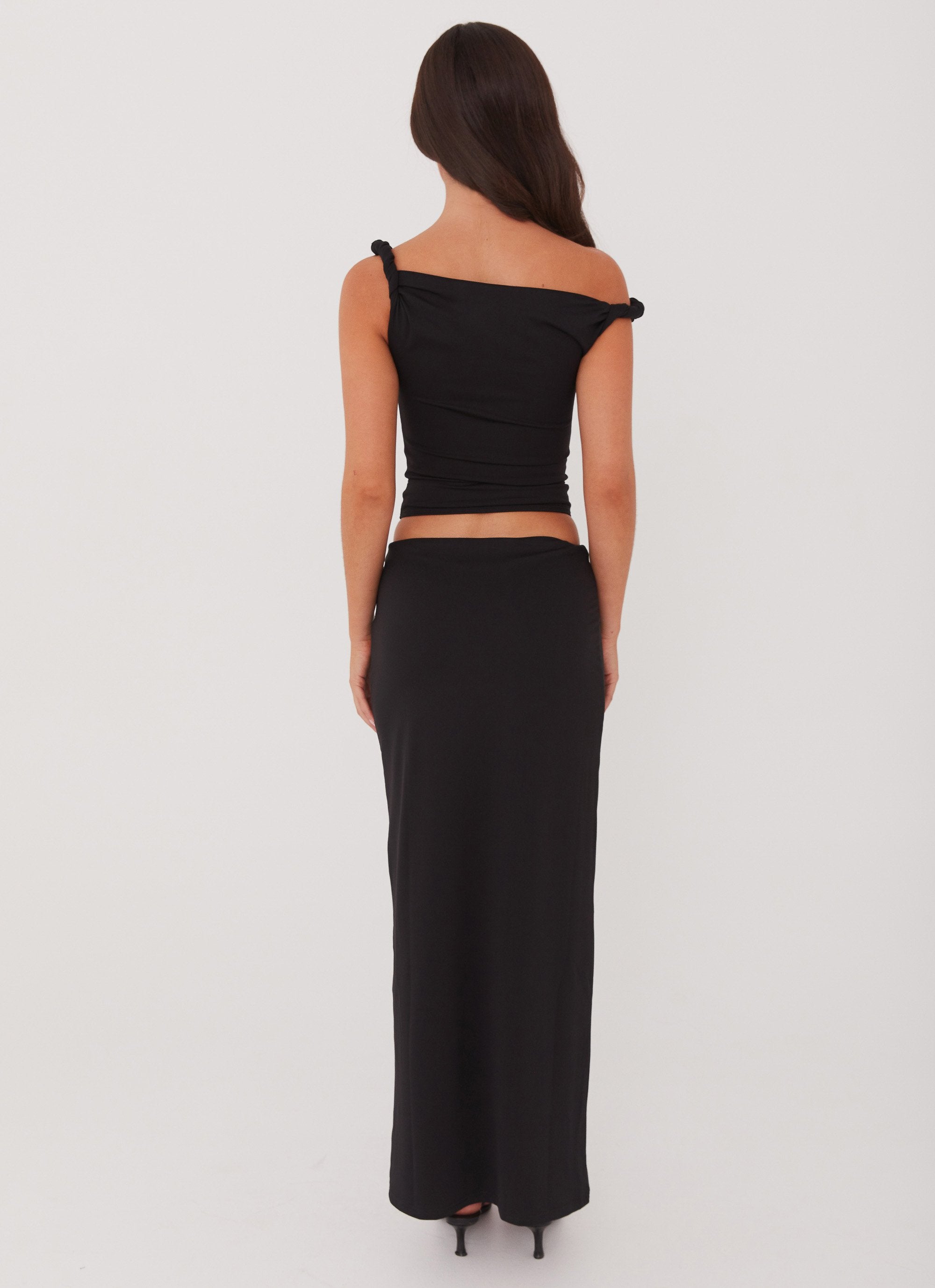 Solace Soul Twist Shoulder Top - Black