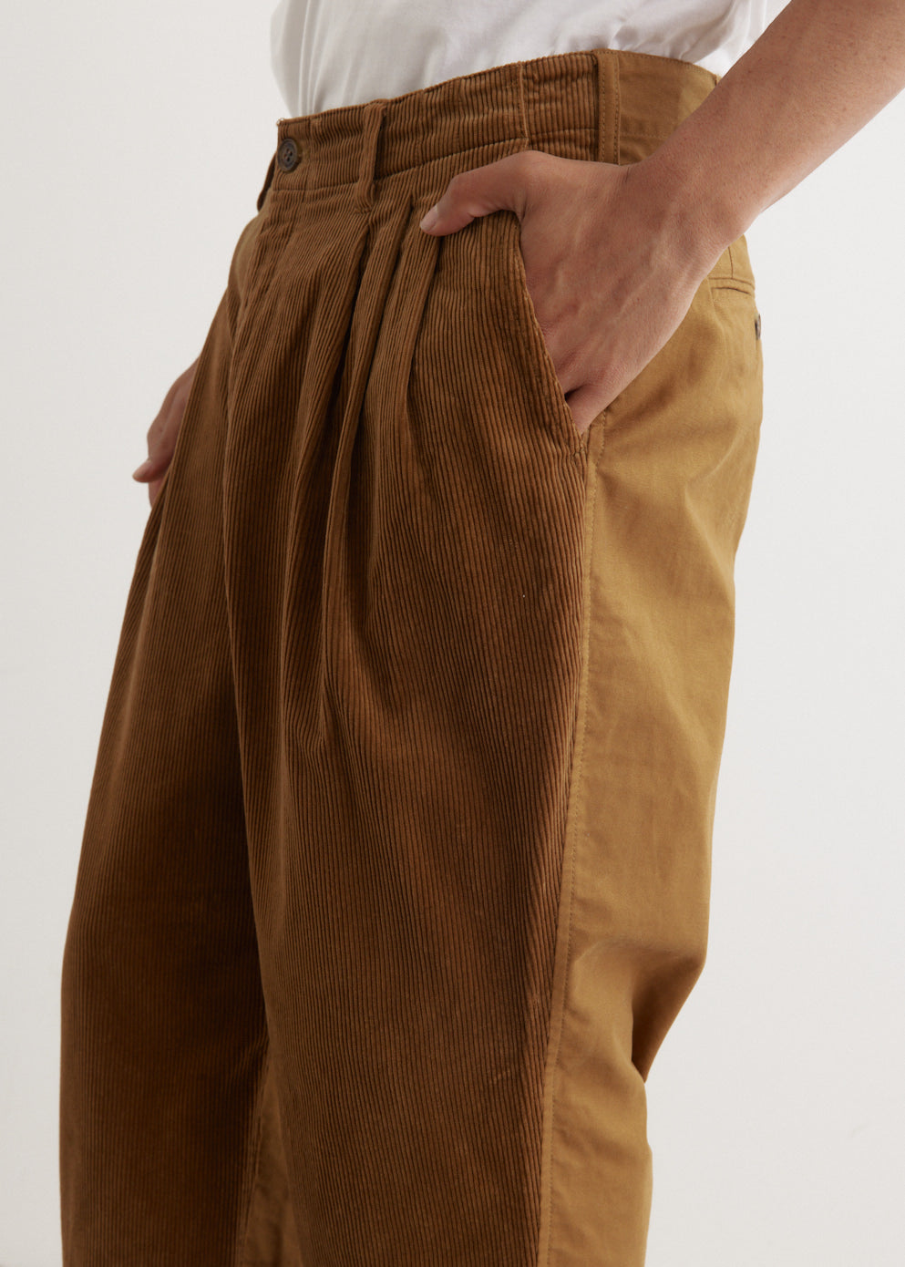 Moleskin x Corduroy Panel Pants