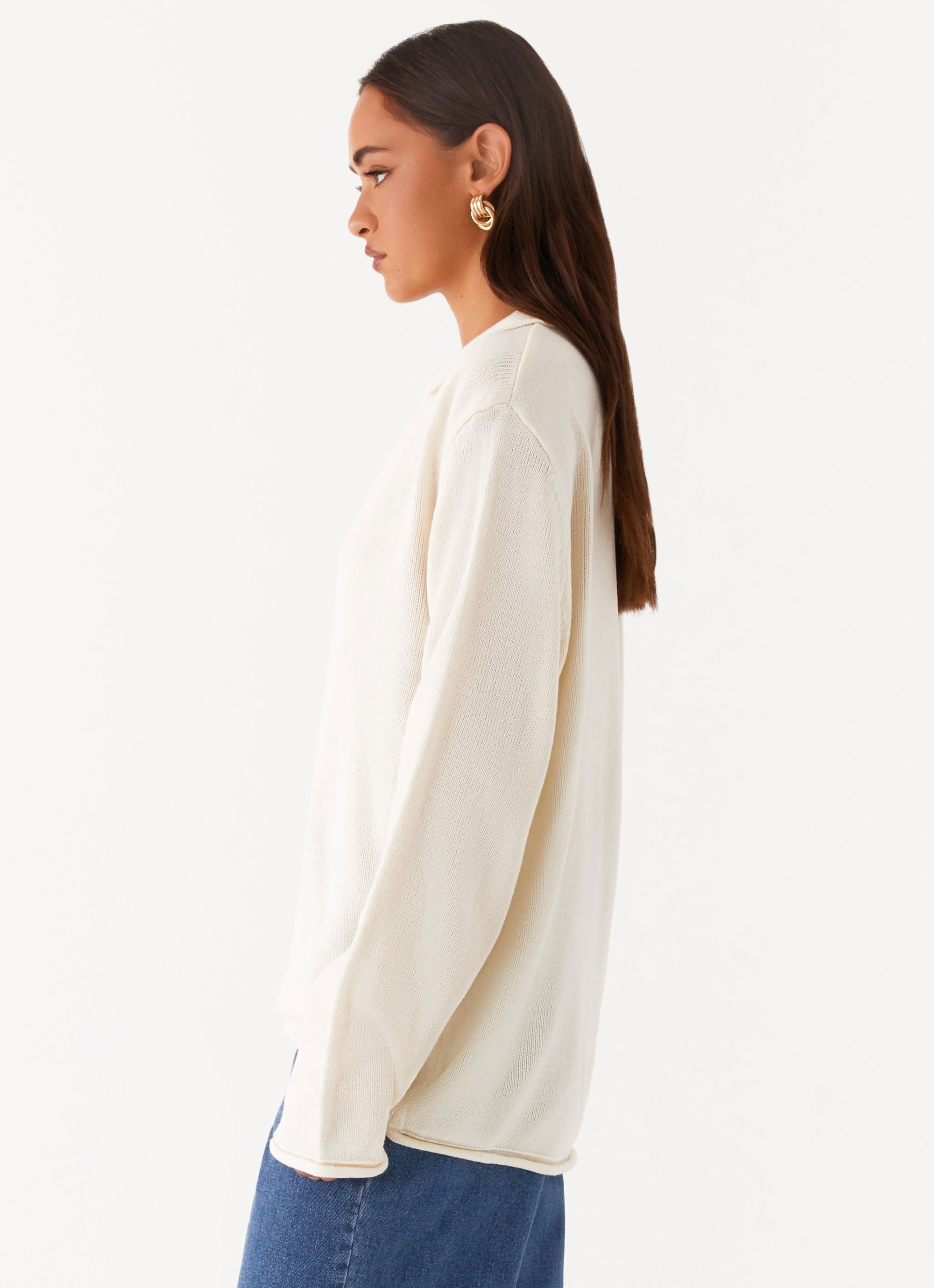 Deena Knit Sweater - White