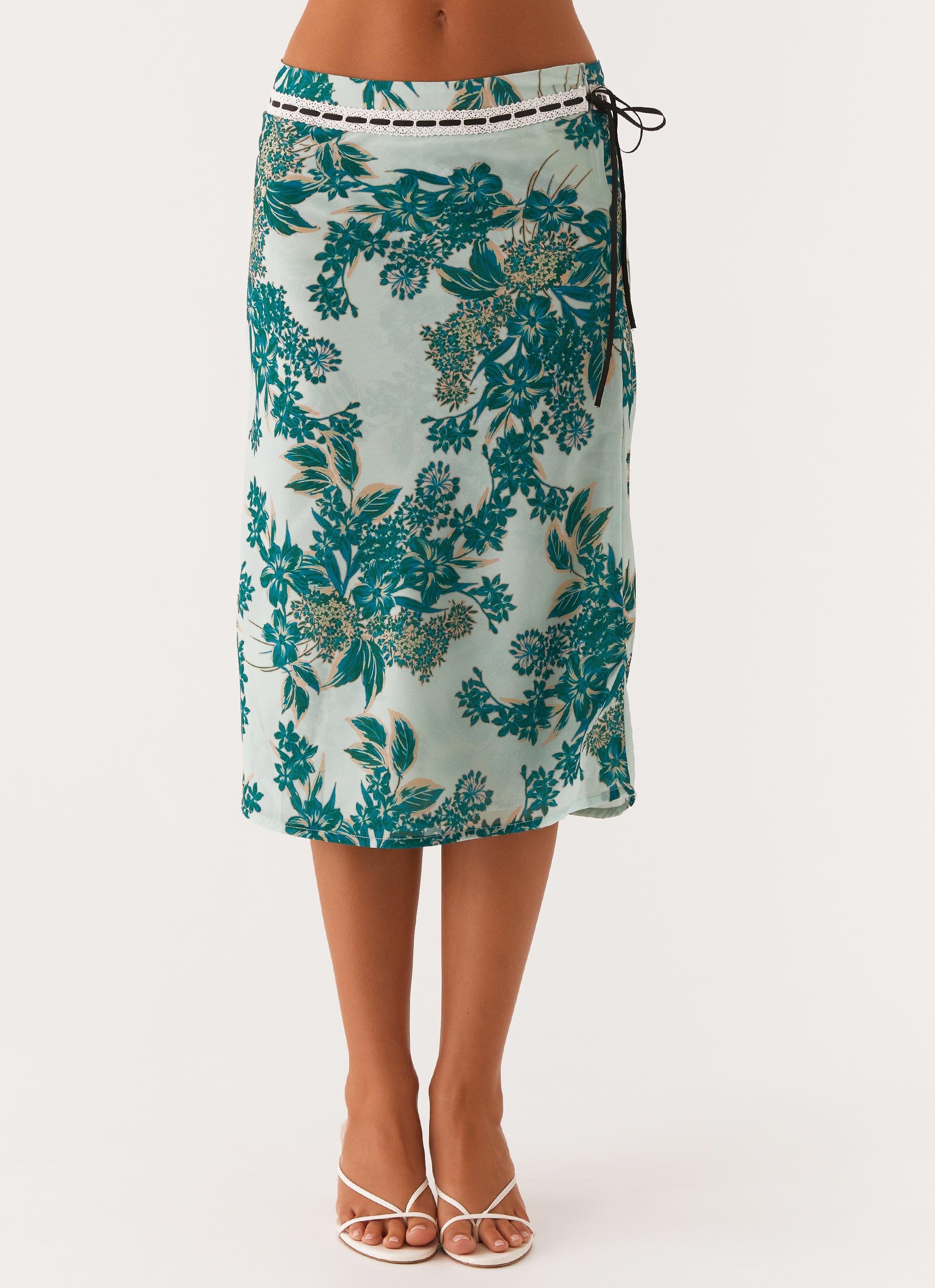 Peony Quartz Midi Skirt - Cloud Nine Floral