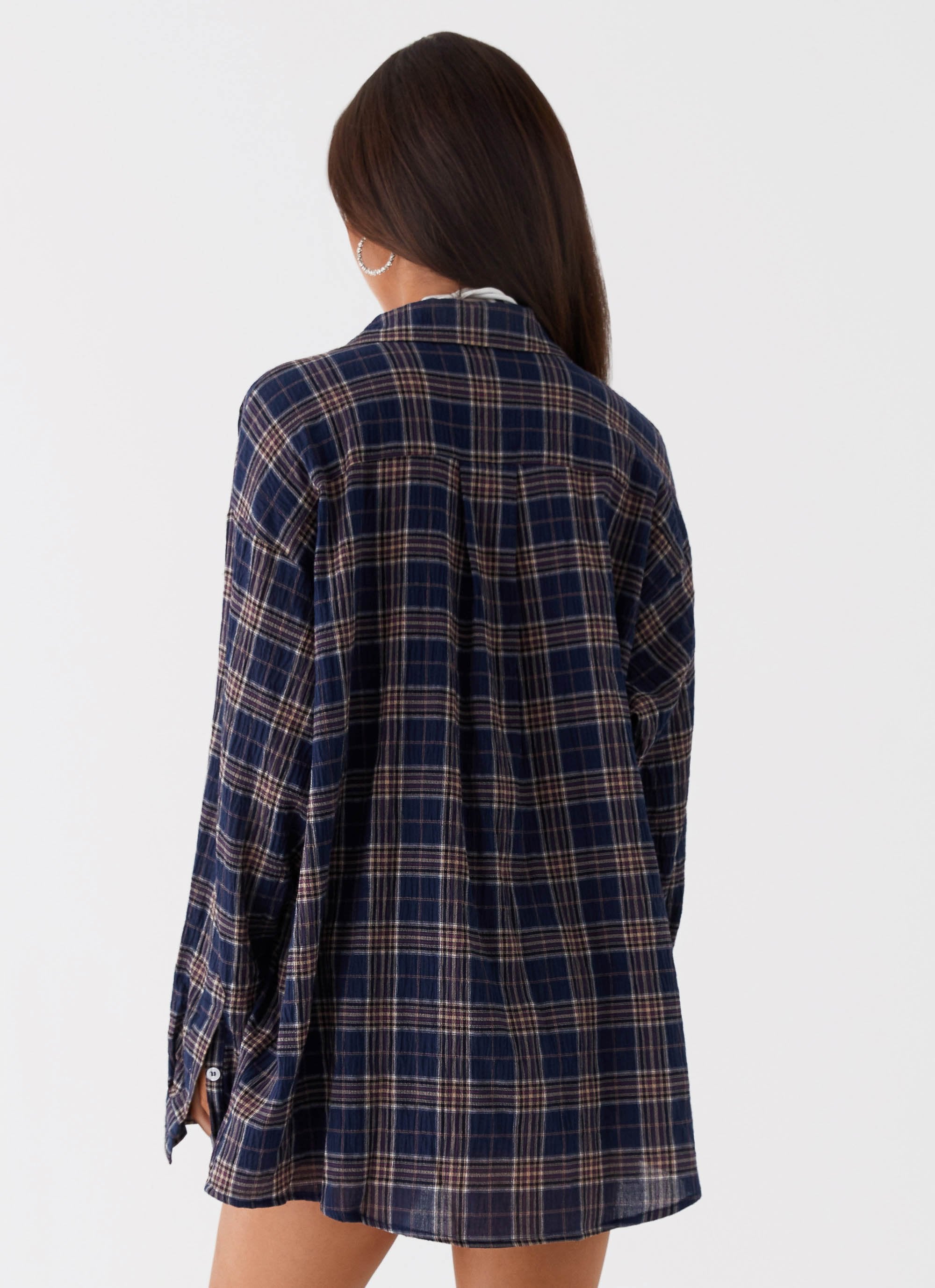 Harley Oversized Shirt - Navy Check