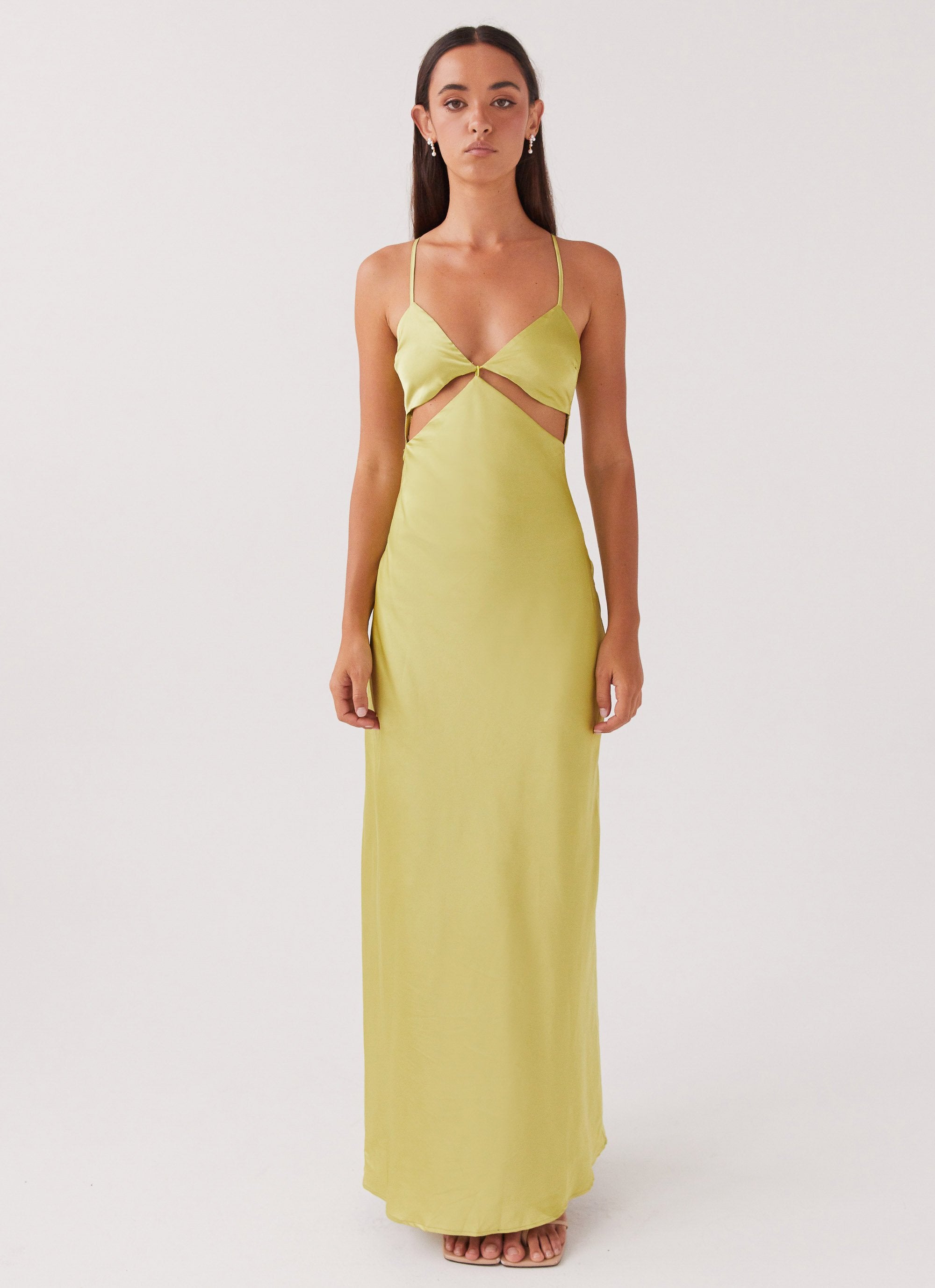 Raylie Cut Out Maxi Dress - Chartreuse