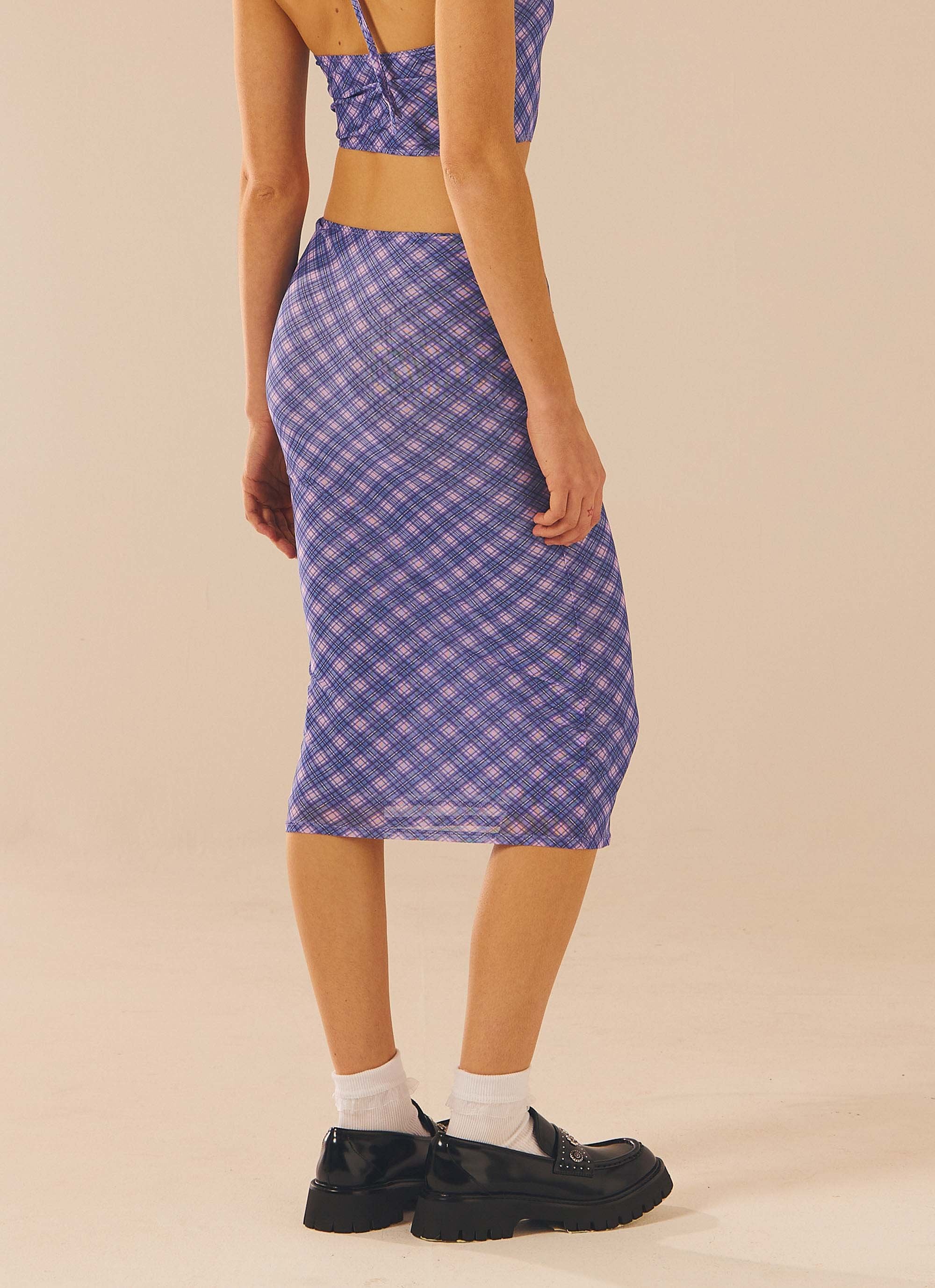 Valetta Vino Midi Skirt - Purple Haze