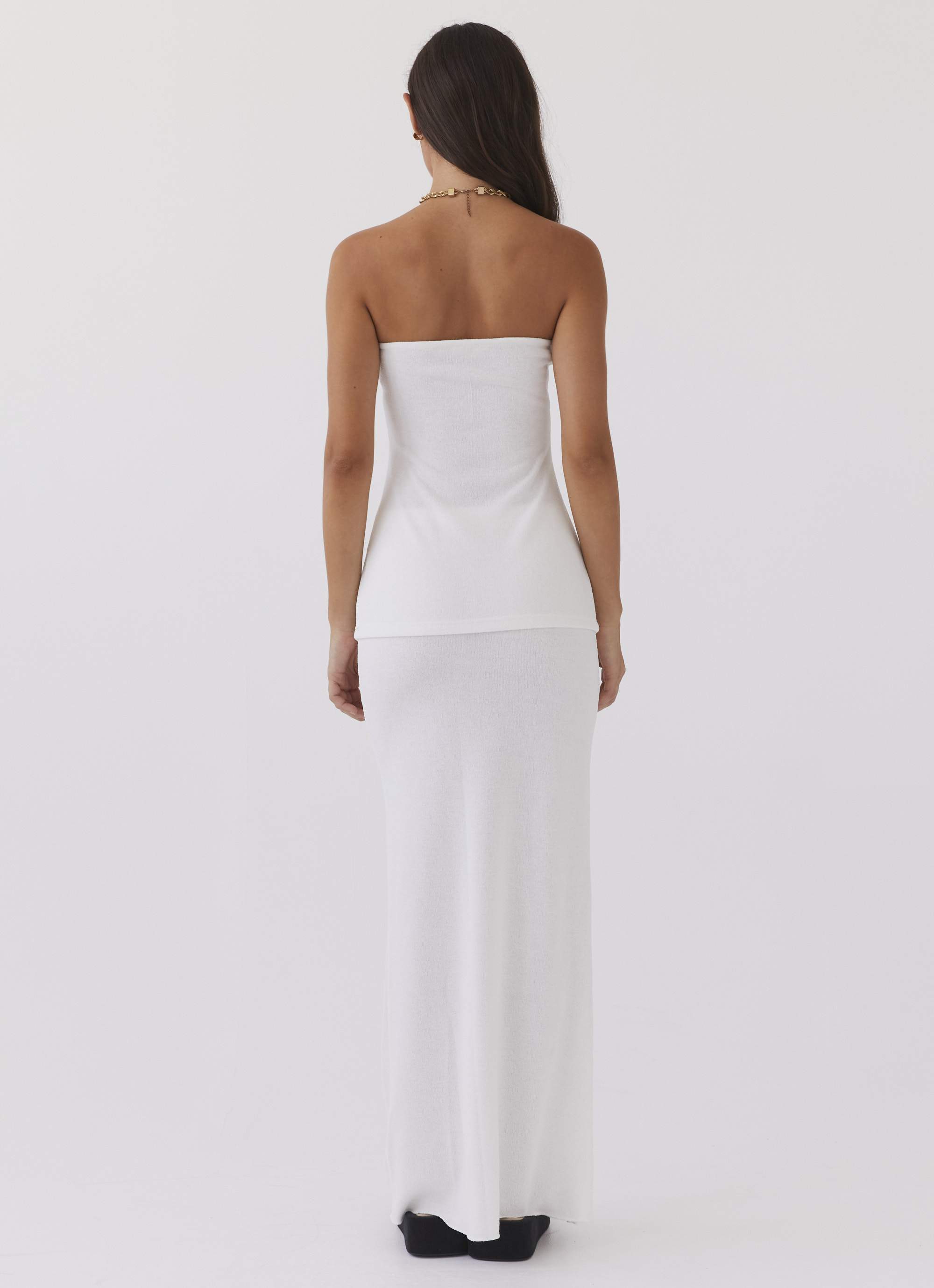 Delicate Lady Knit Maxi Skirt - White