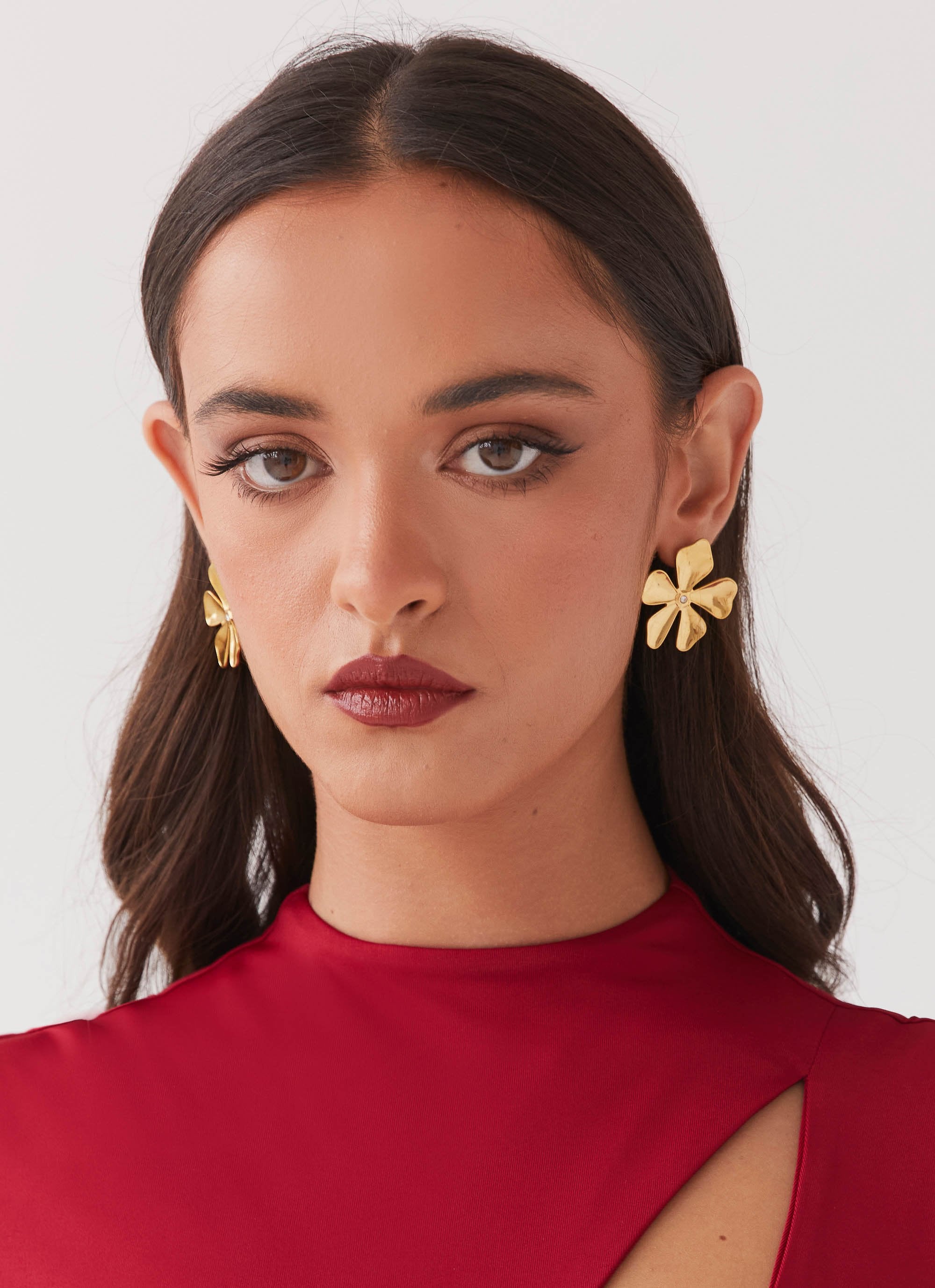 Daisy Love Flower Earrings - Gold