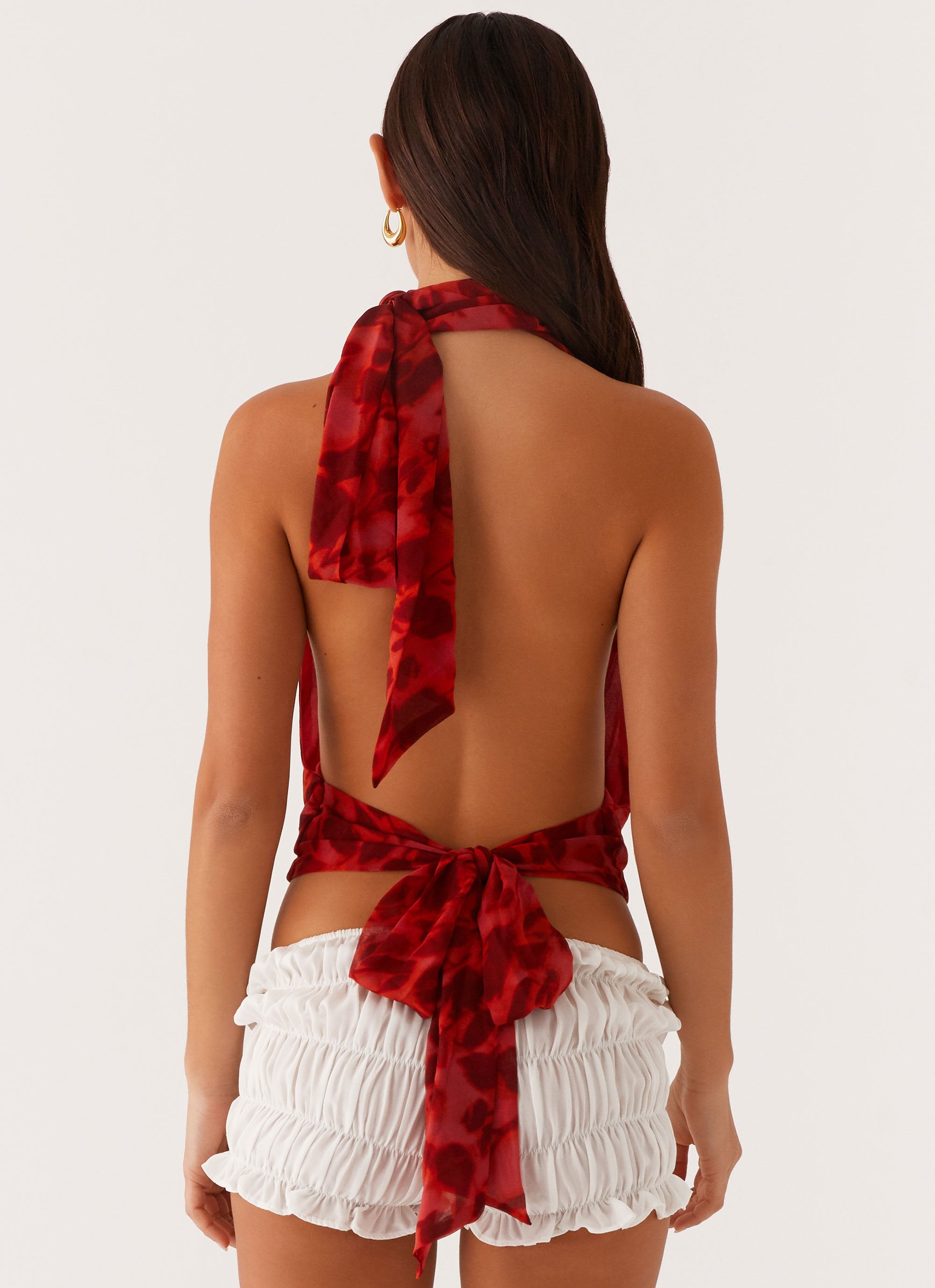 Best Self Top - Deep Red Floral