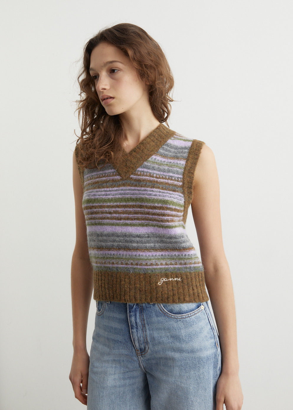 Soft Wool Stripe Vest