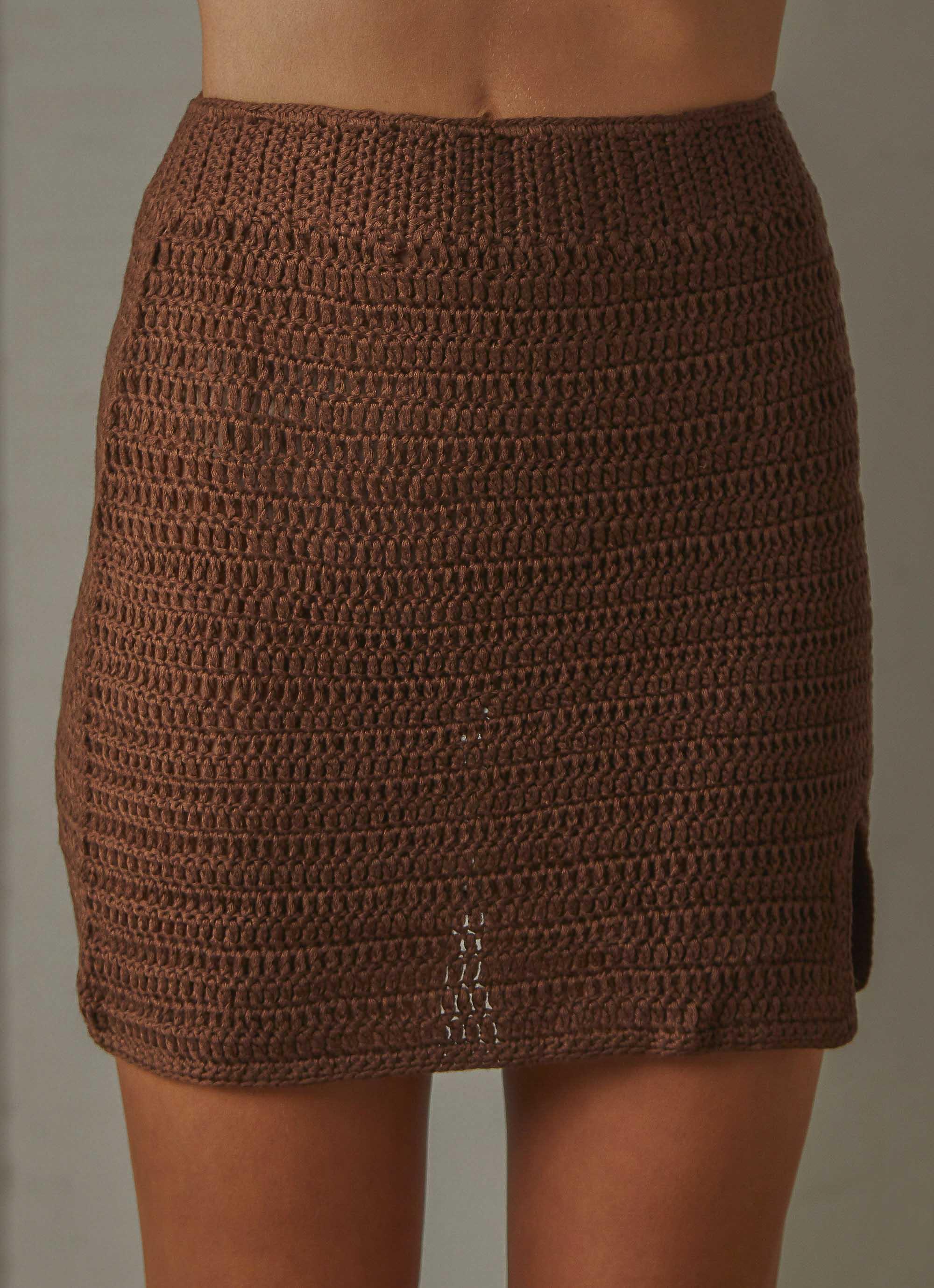 Summer Style Crochet skirt - Choc Brown