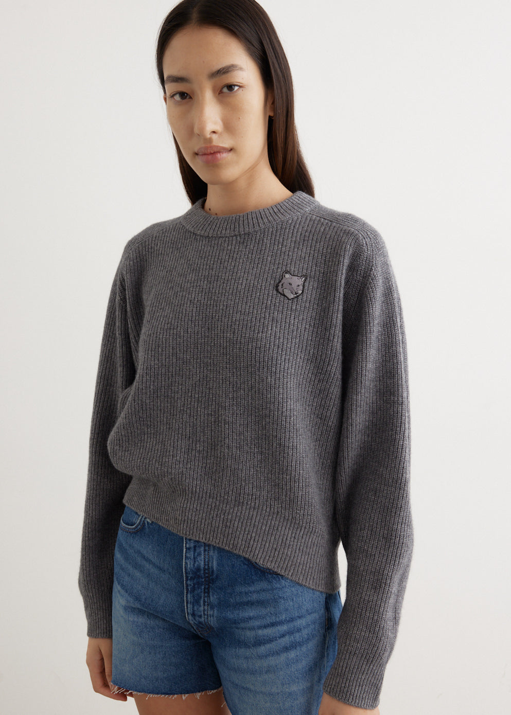 Bold Fox Head Patch Comfort Ribbed Jumper