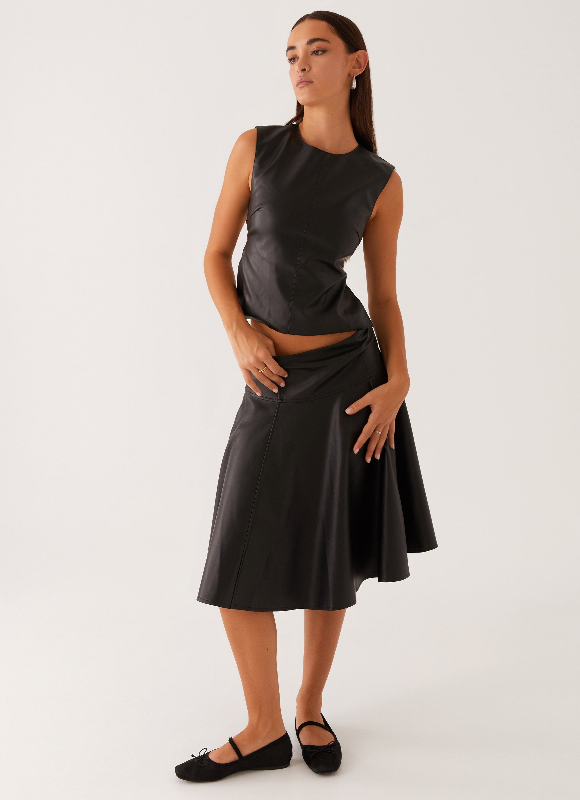 Tyler Midi Skirt - Black