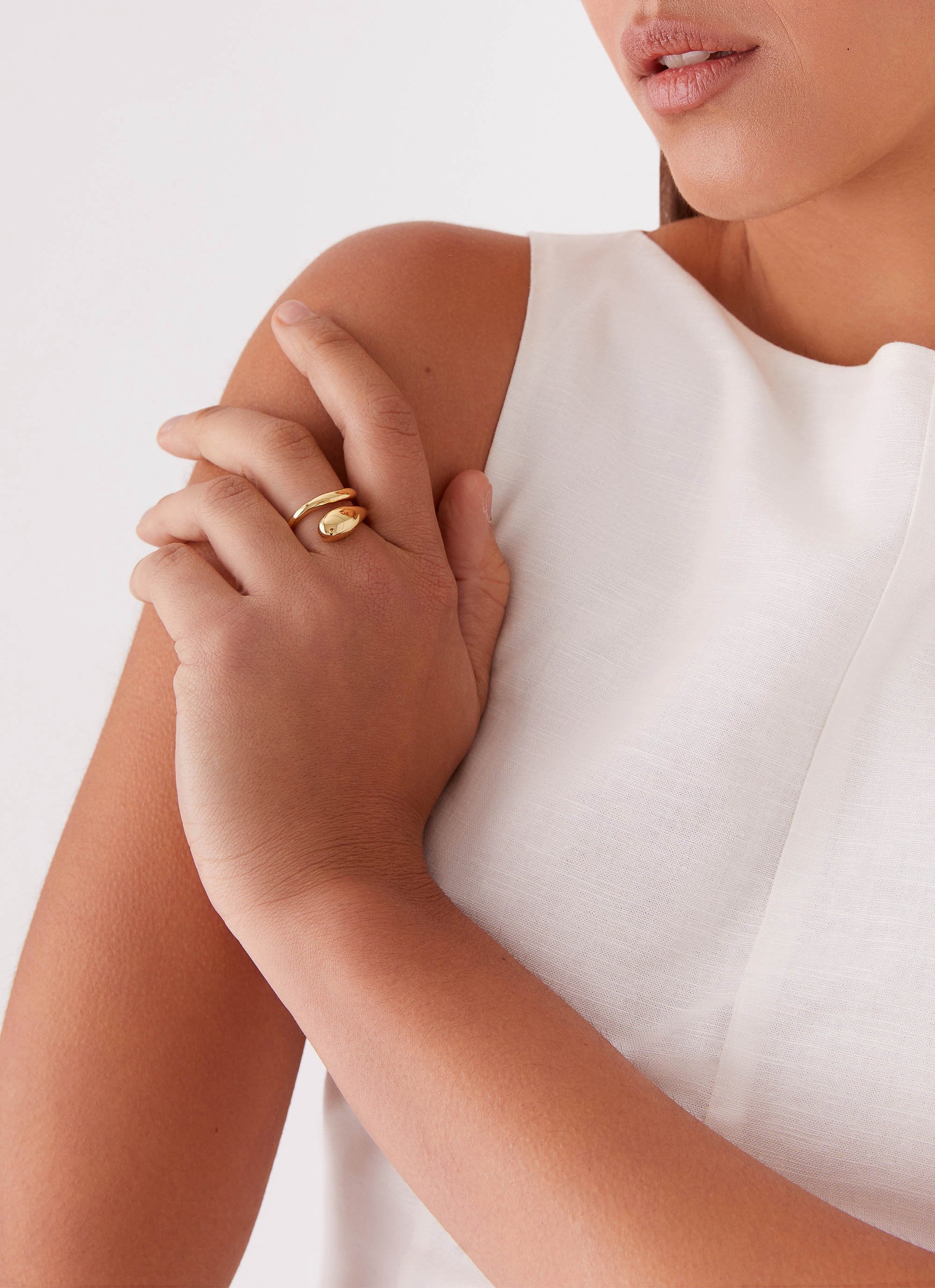 Teardrop Wrap Ring - Gold