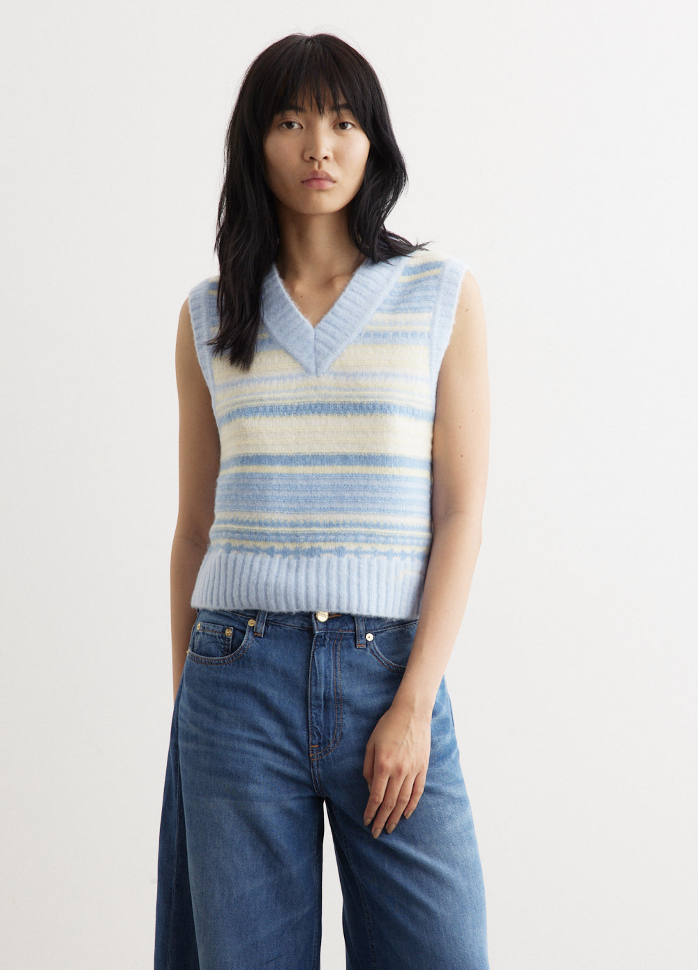 Soft Wool Stripe Vest