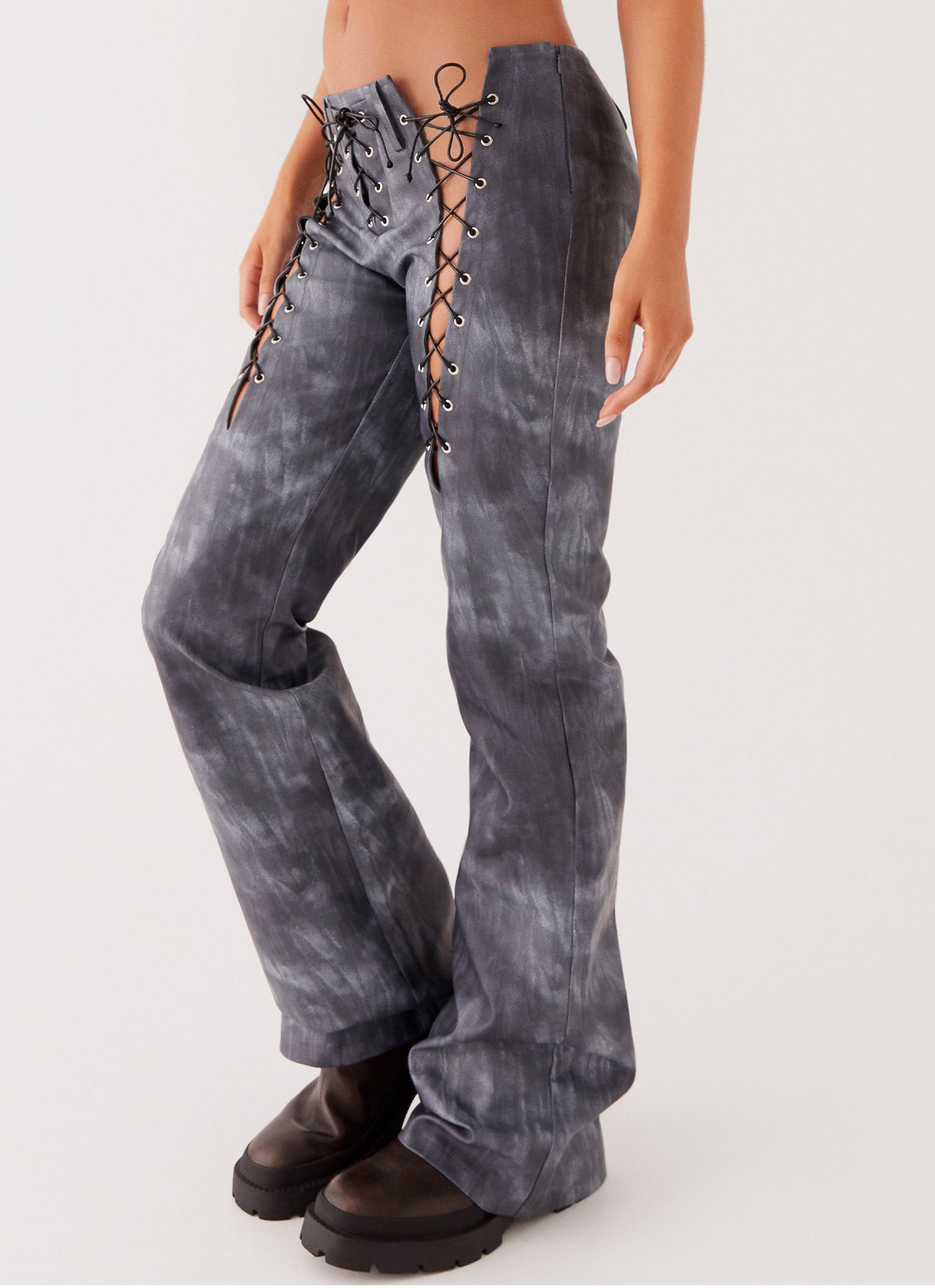 Better When I'm Dancing Lace Up Pants - Graphite