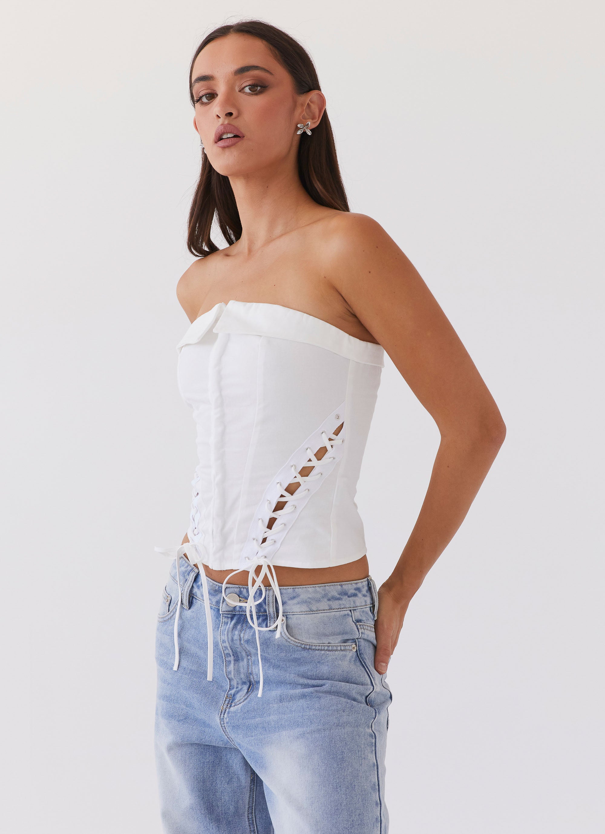 Be My Soulmate Bustier Top - White