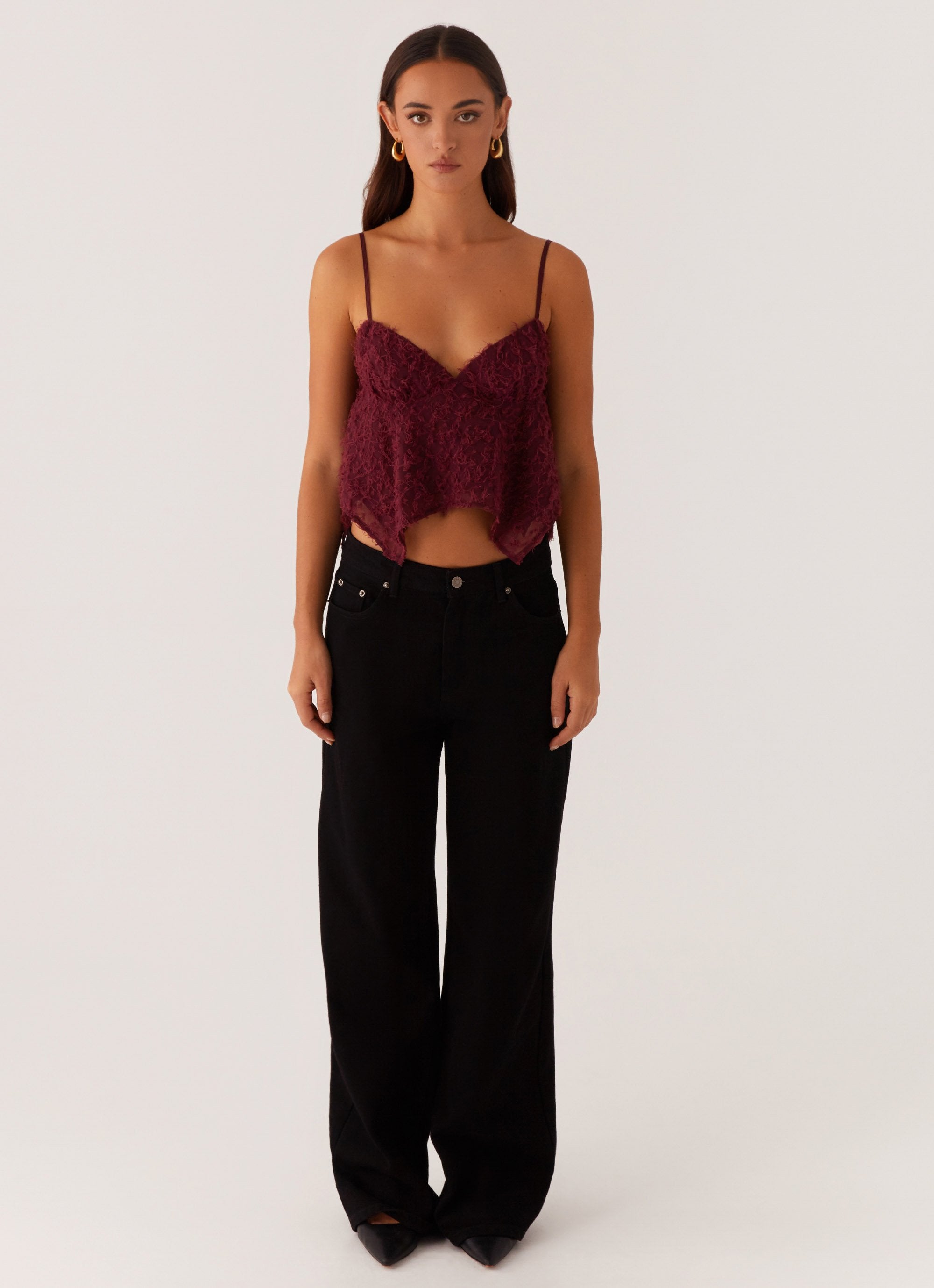 Katya Asymmetric Top - Maroon