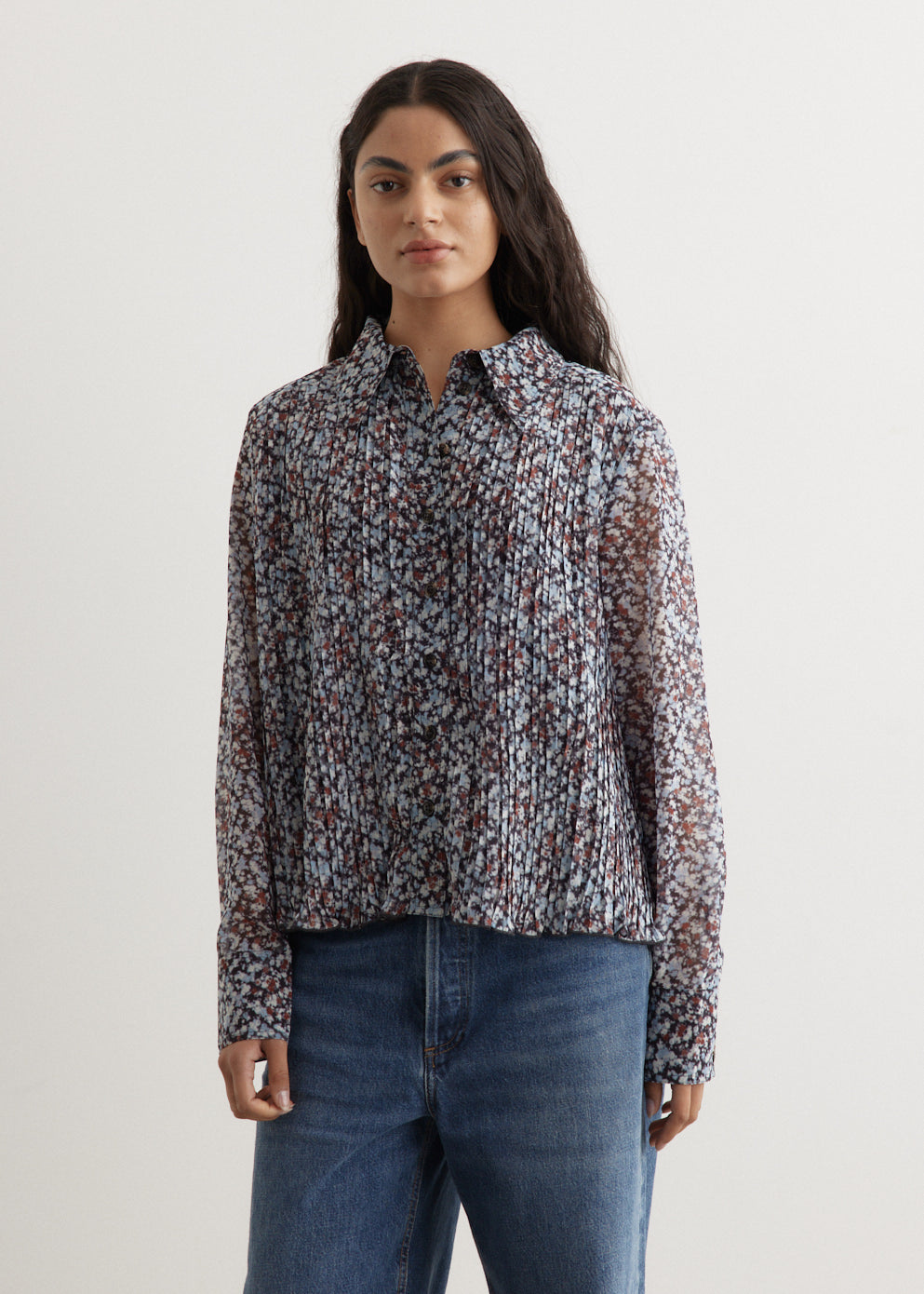 Pleated Georgette Shirt