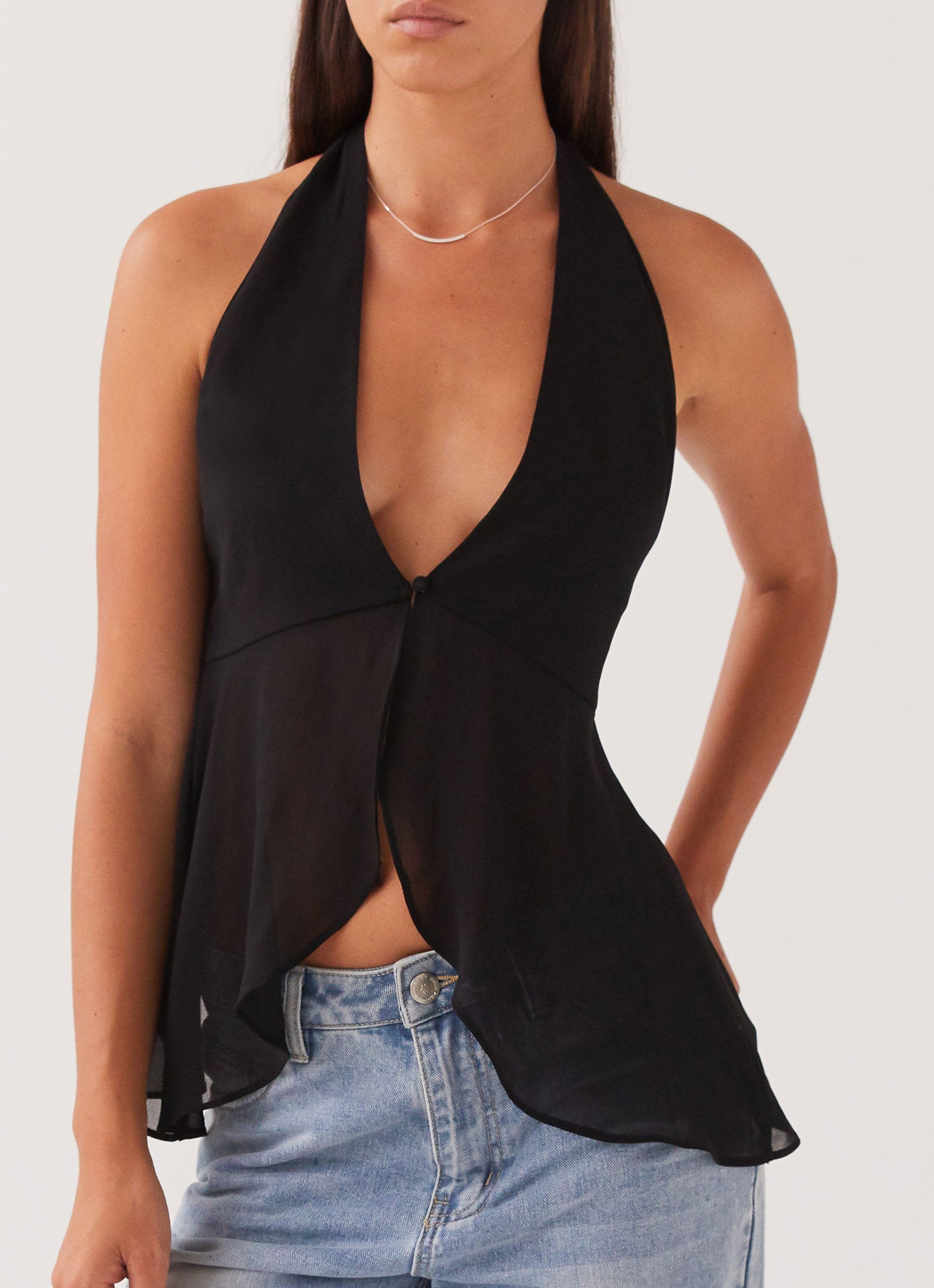 At Last Halterneck Top - Black