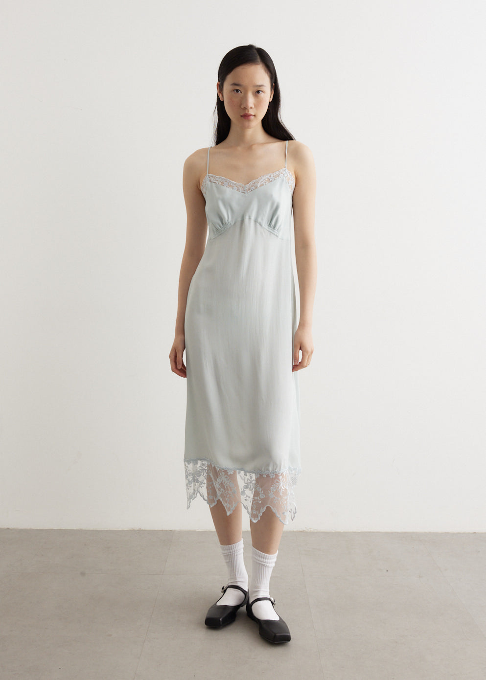 Slip Dress With Lace Trim