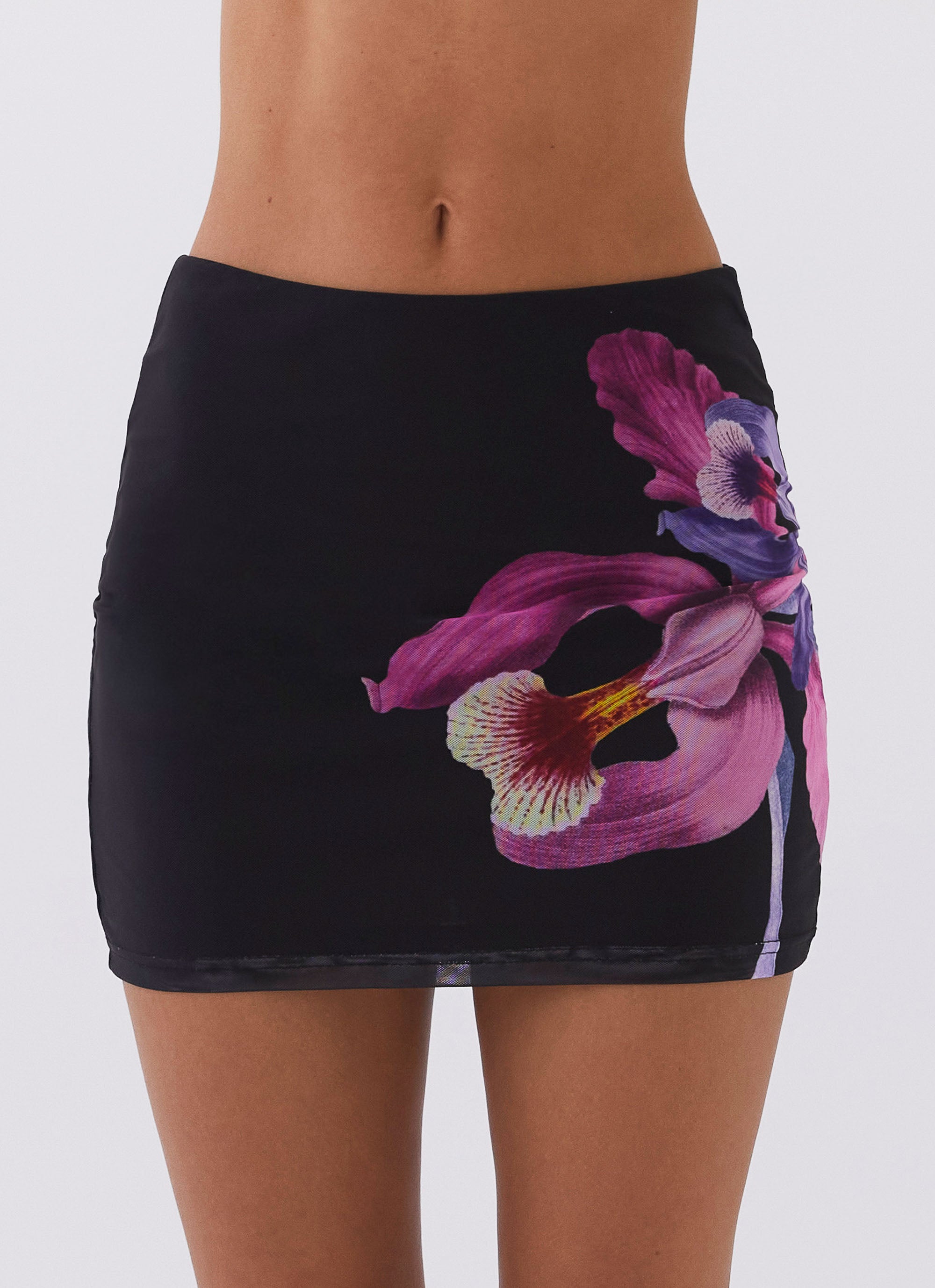 Sunset Bliss Mesh Mini Skirt - Cosmo Floral