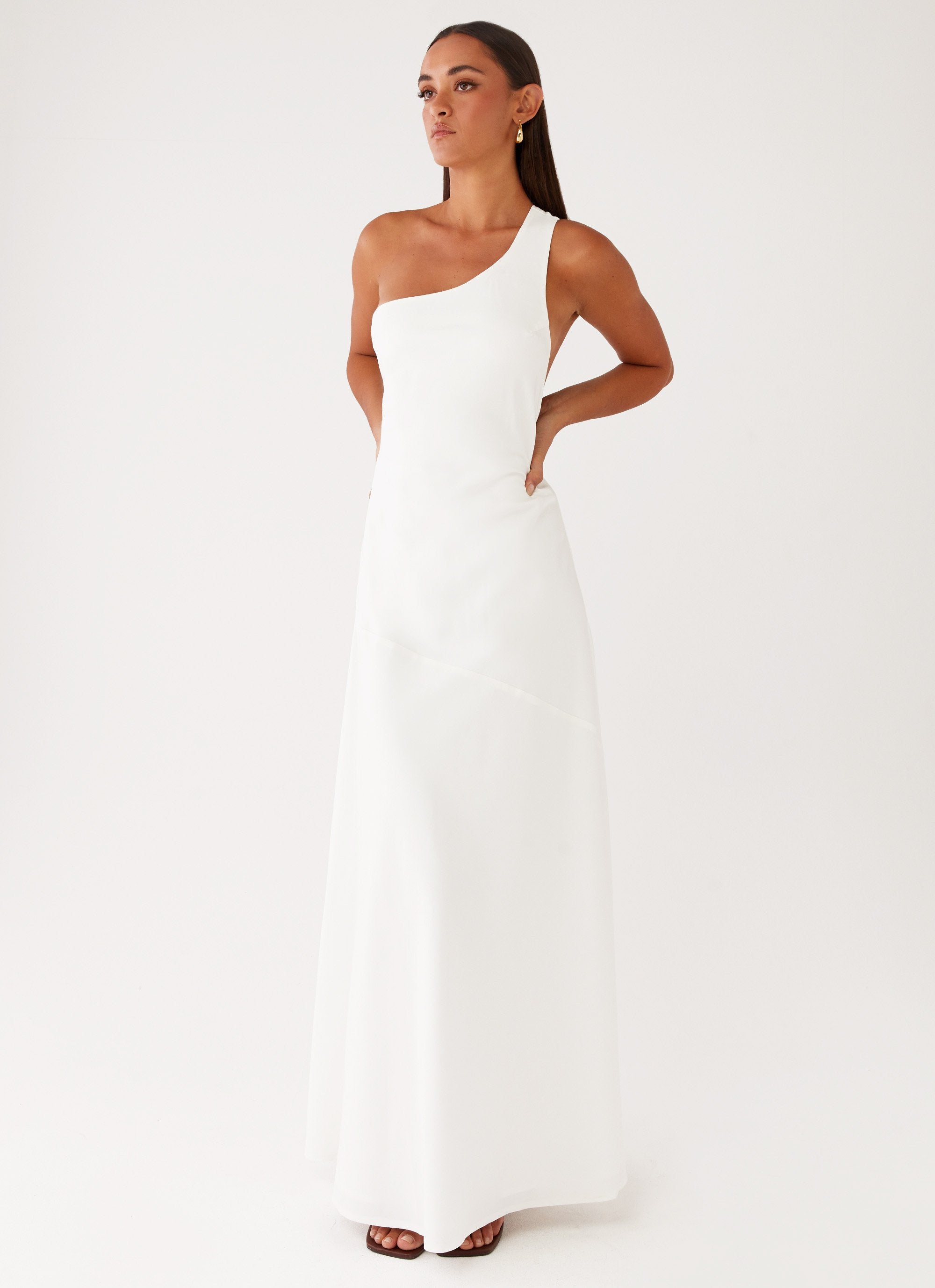 Oaklyn One Shoulder Maxi Dress - Ivory