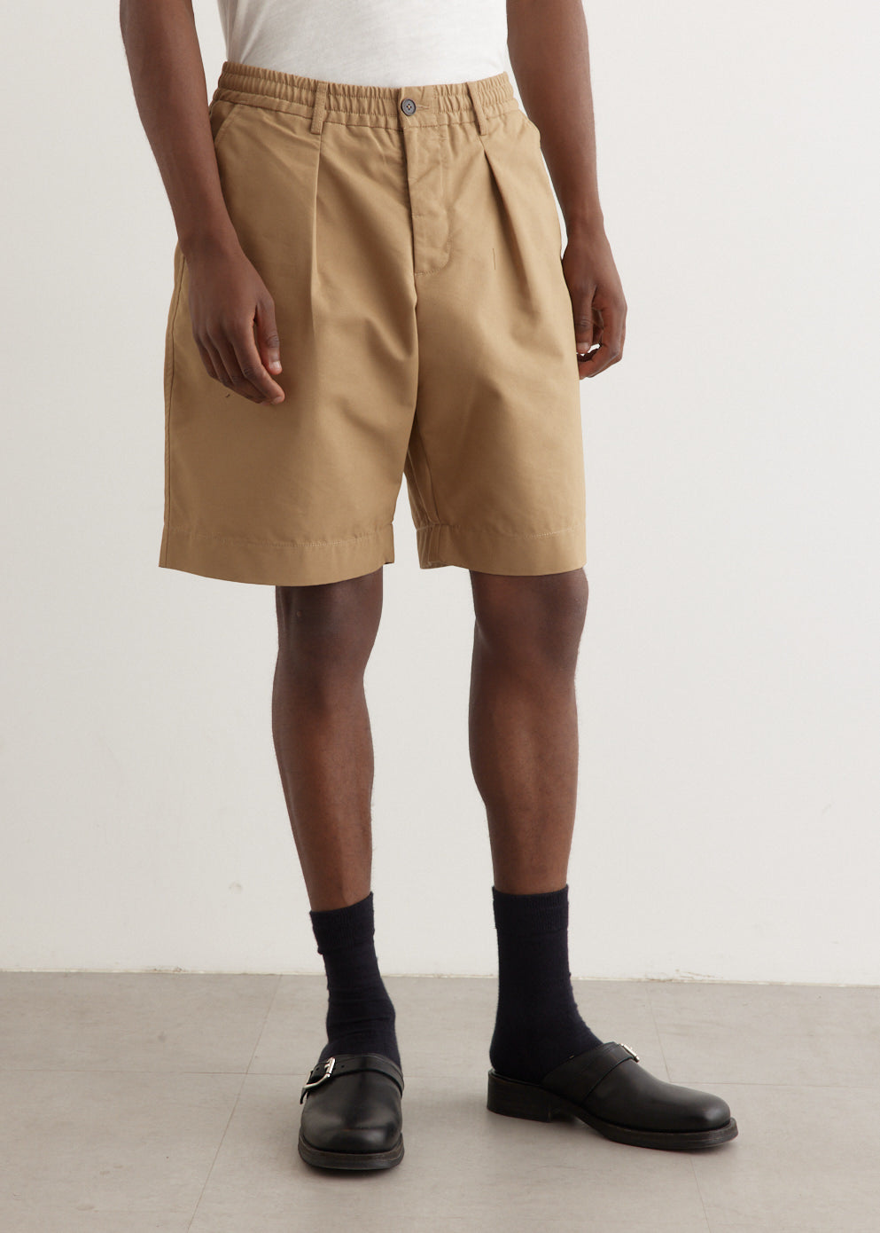 Pleated Track Shorts