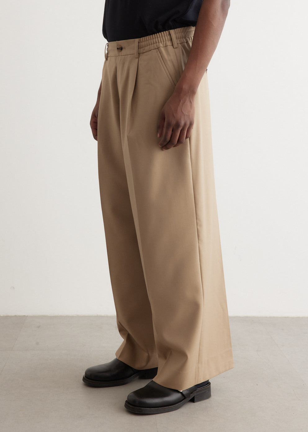 Wool Serge Wide Leg Trousers