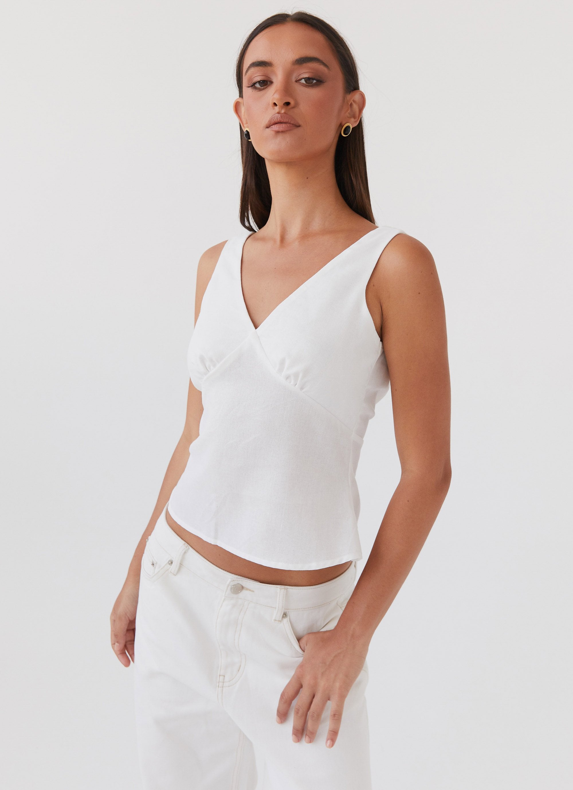 Nori Linen Top - White