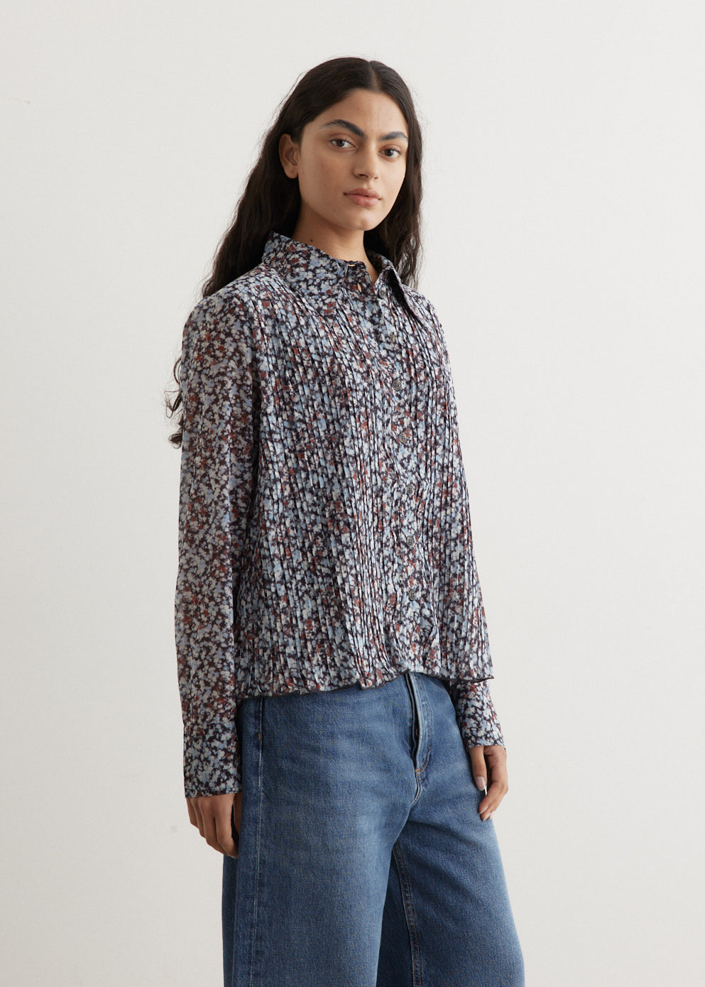 Pleated Georgette Shirt